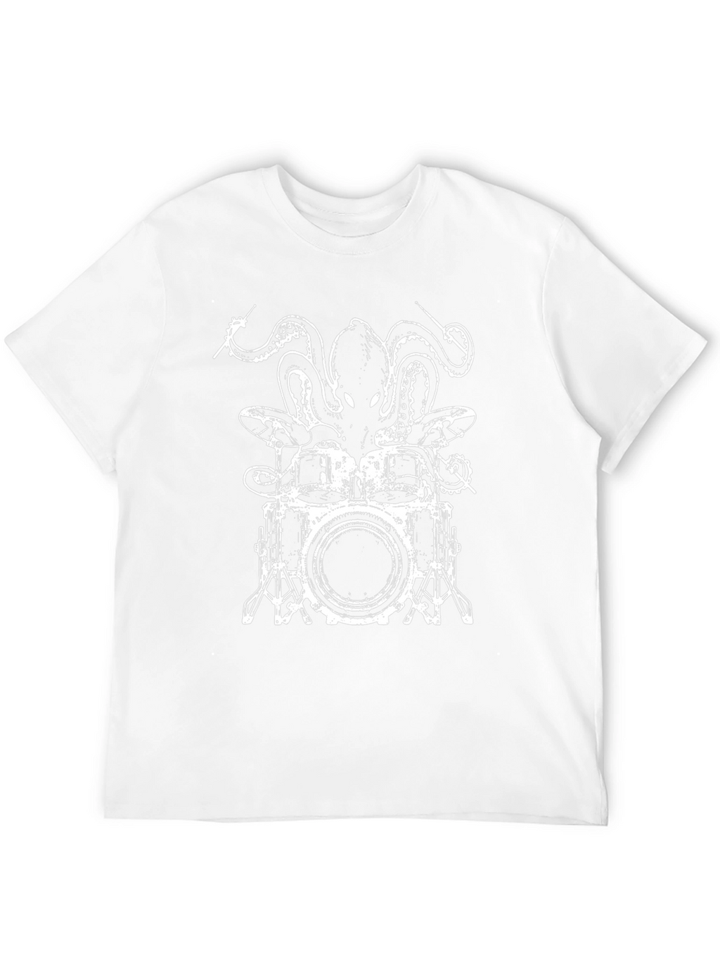 Octopus Drummer Black T-Shirt - Unique Graphic Tee