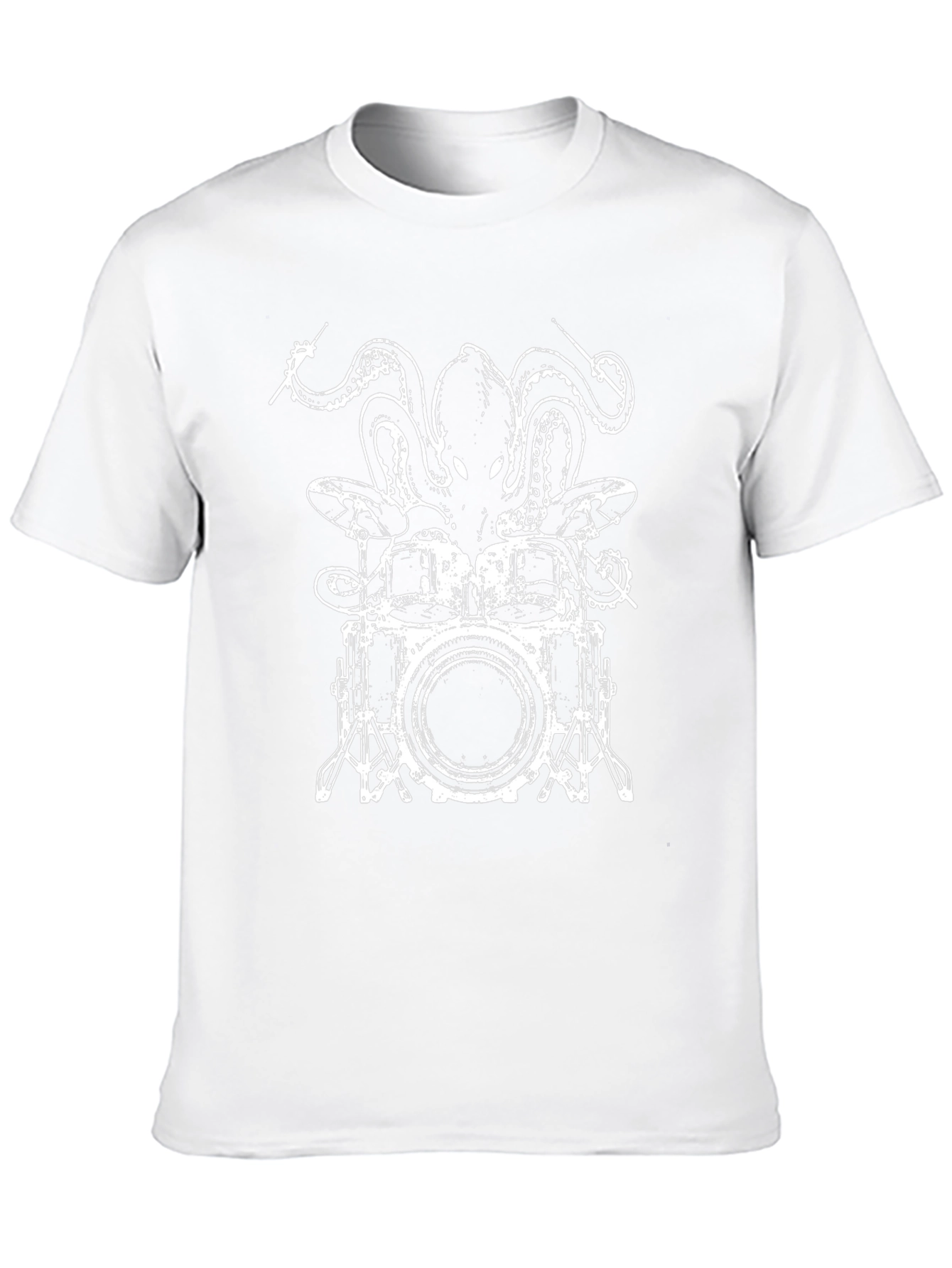 Octopus Drummer Black T-Shirt - Unique Graphic Tee