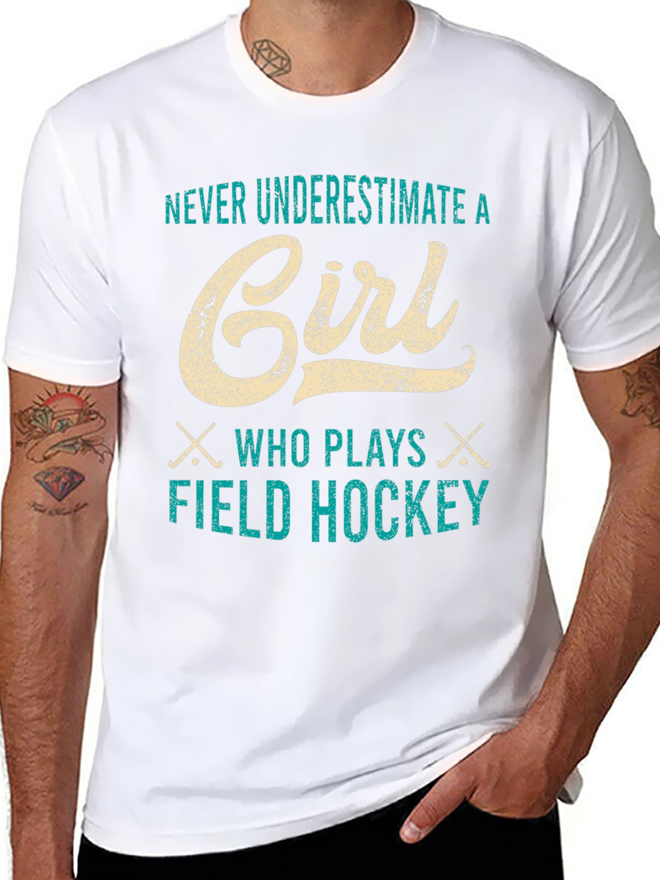 Never Underestimate a Girl Field Hockey T-Shirt