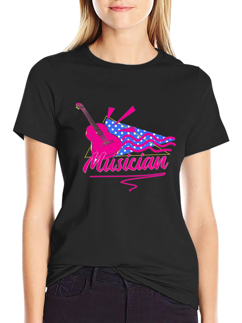Musician Graphic T-Shirt - Retro Guitar Design