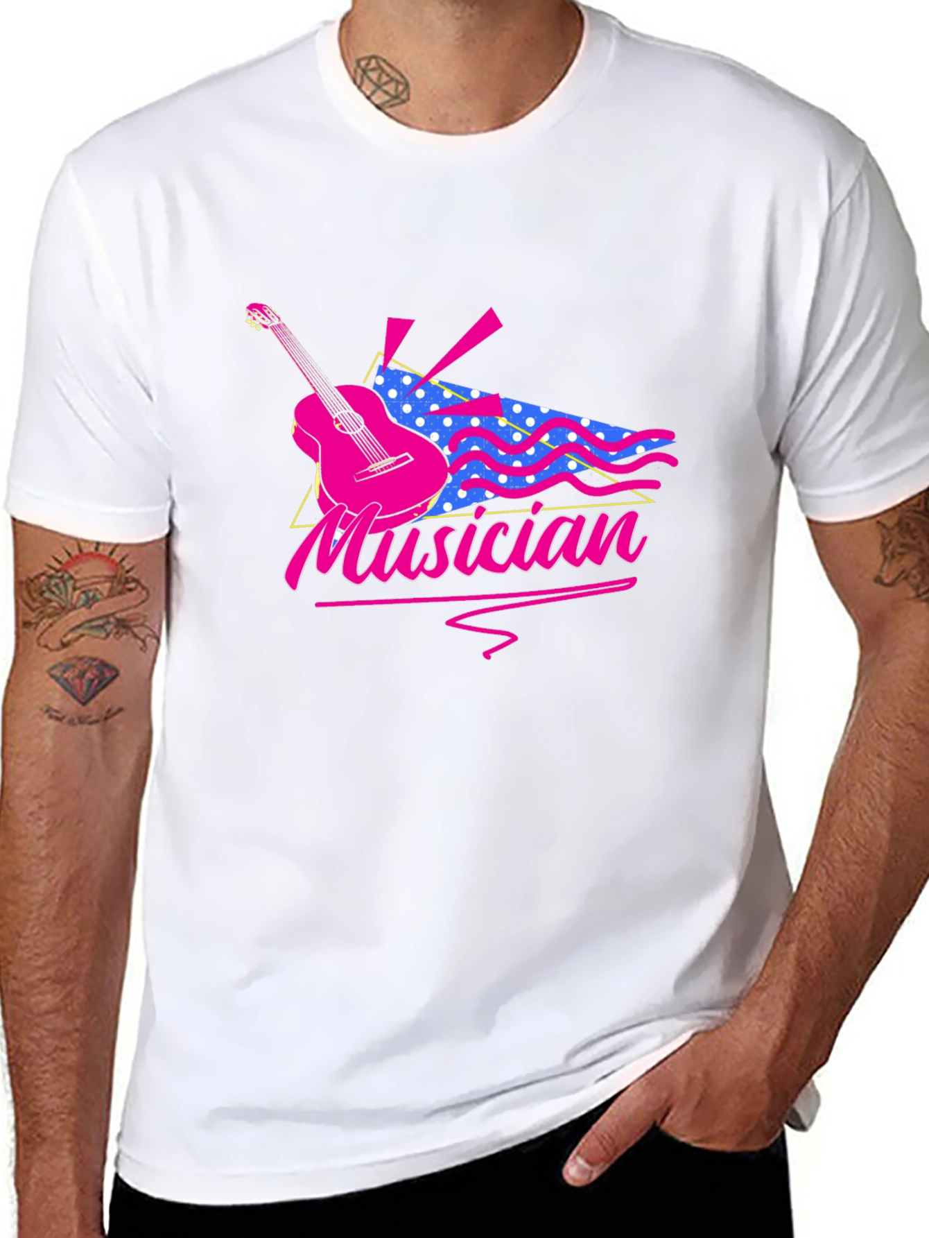 Musician Graphic T-Shirt - Retro Guitar Design