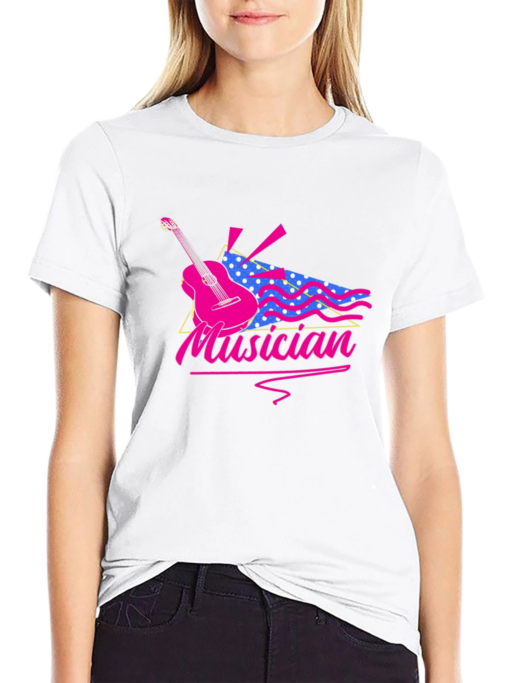 Musician Graphic T-Shirt - Retro Guitar Design