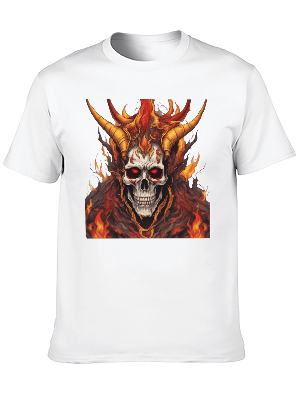 Fiery Skull Graphic Tee - Mens Black T-Shirt