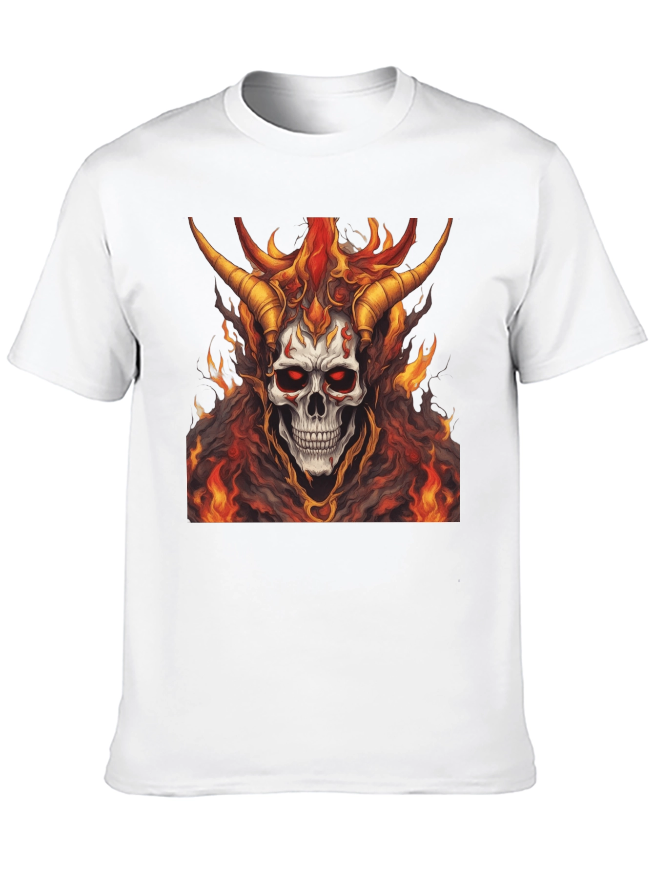 Fiery Skull Graphic Tee - Mens Black T-Shirt