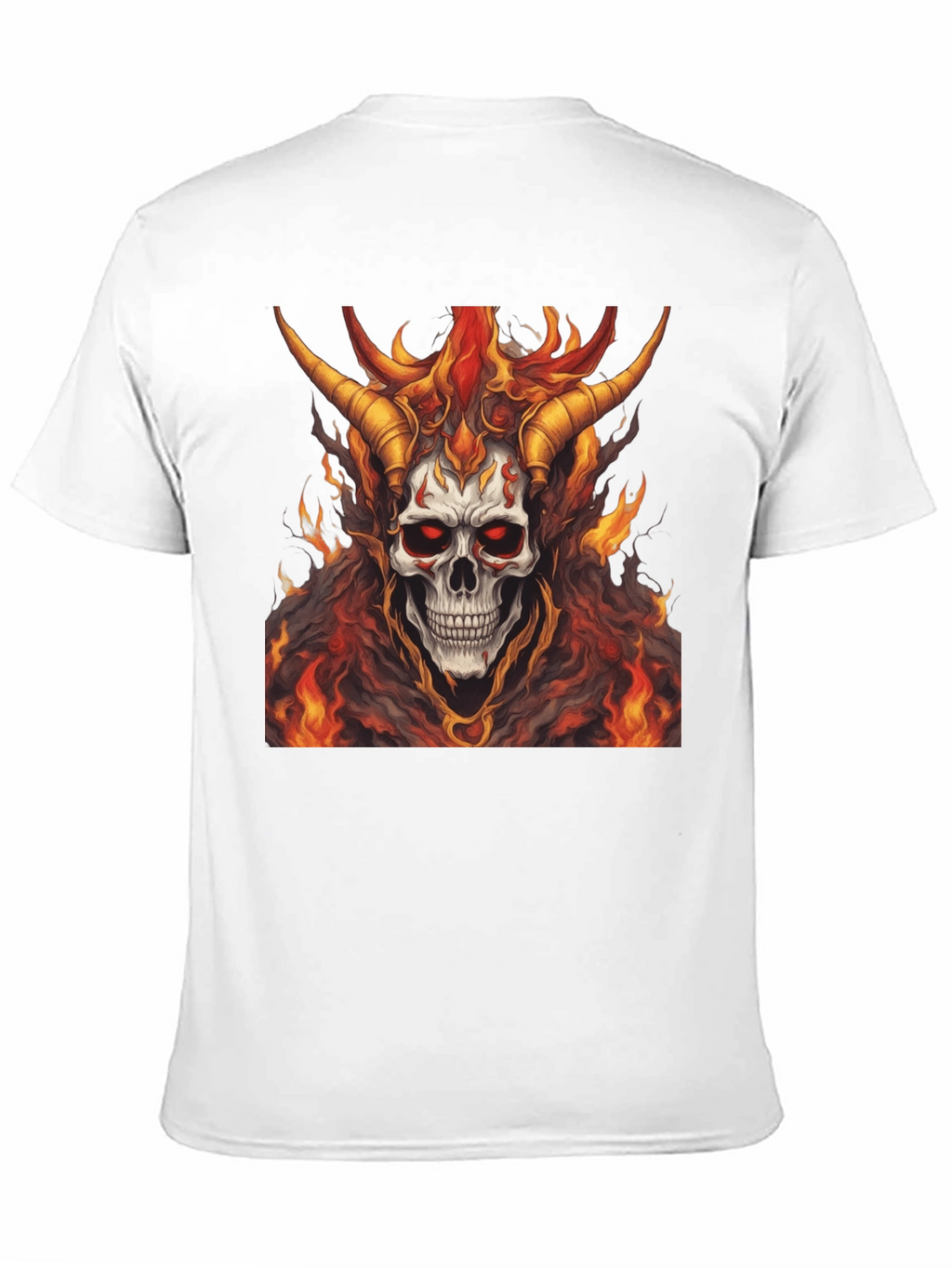 Fiery Skull Graphic Tee - Mens Black T-Shirt