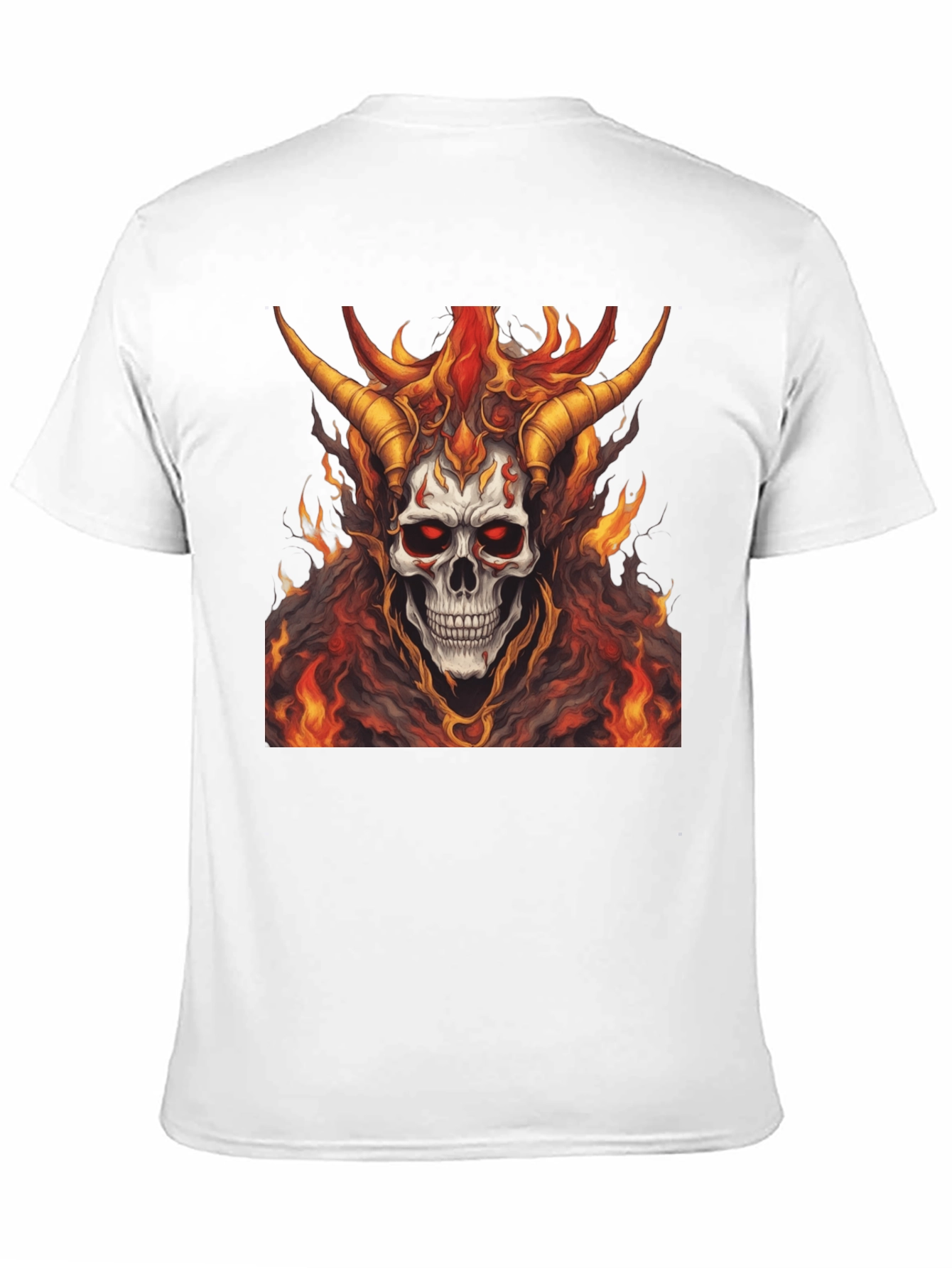 Fiery Skull Graphic Tee - Mens Black T-Shirt