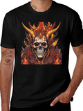 Fiery Skull Graphic Tee - Mens Black T-Shirt