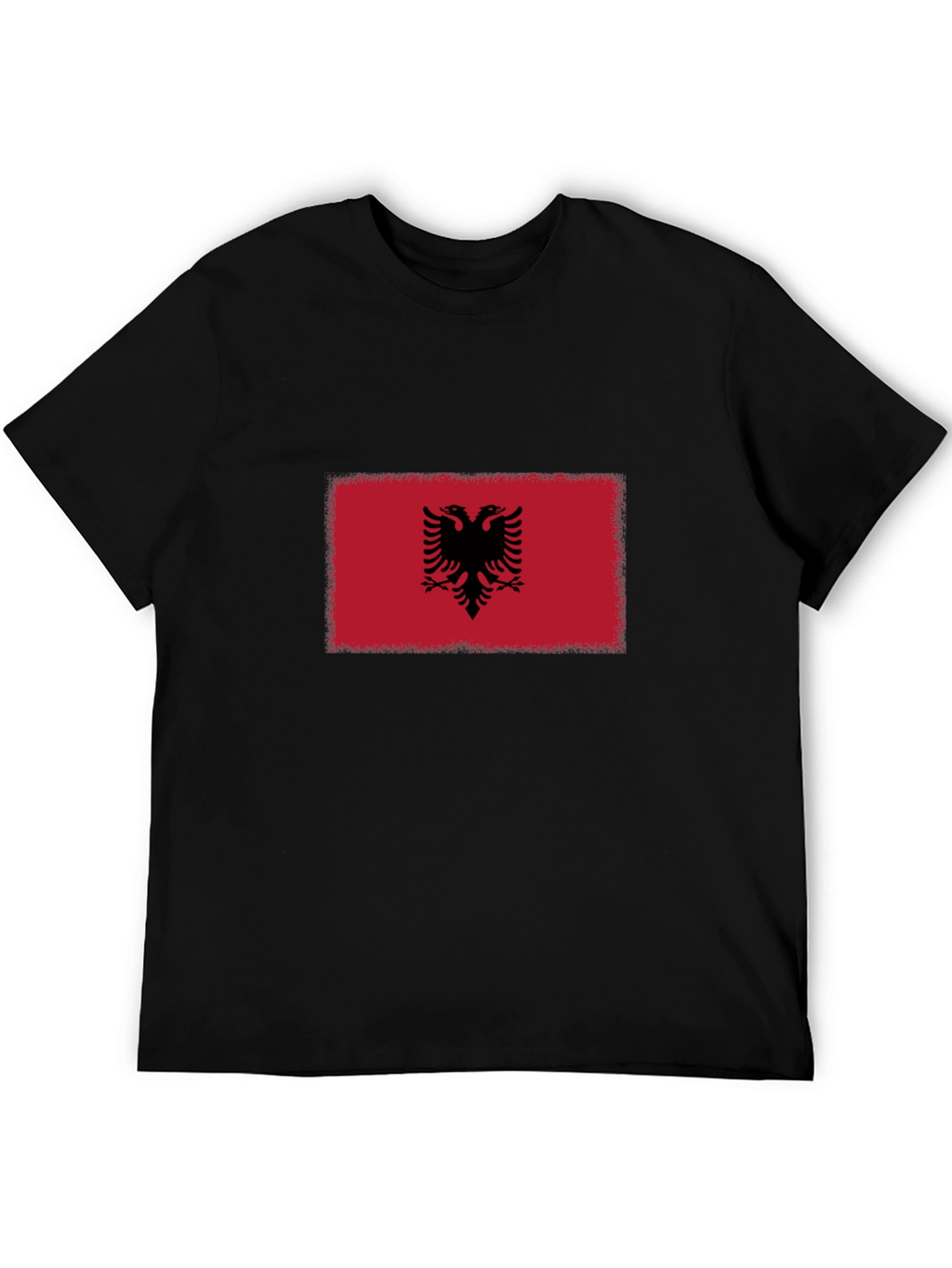 Albania Flag T-Shirt - Black Cotton Tee