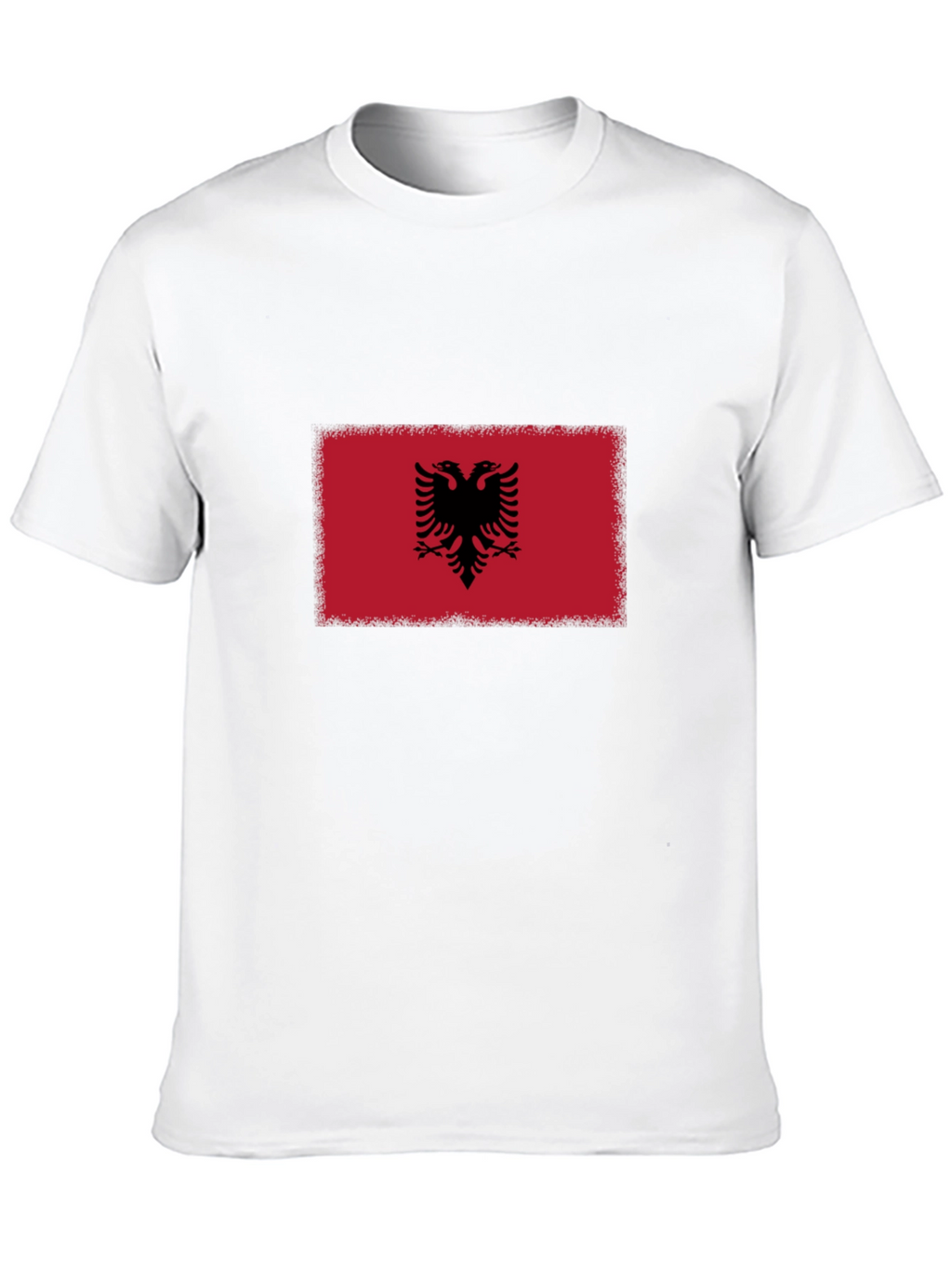 Albania Flag T-Shirt - Black Cotton Tee