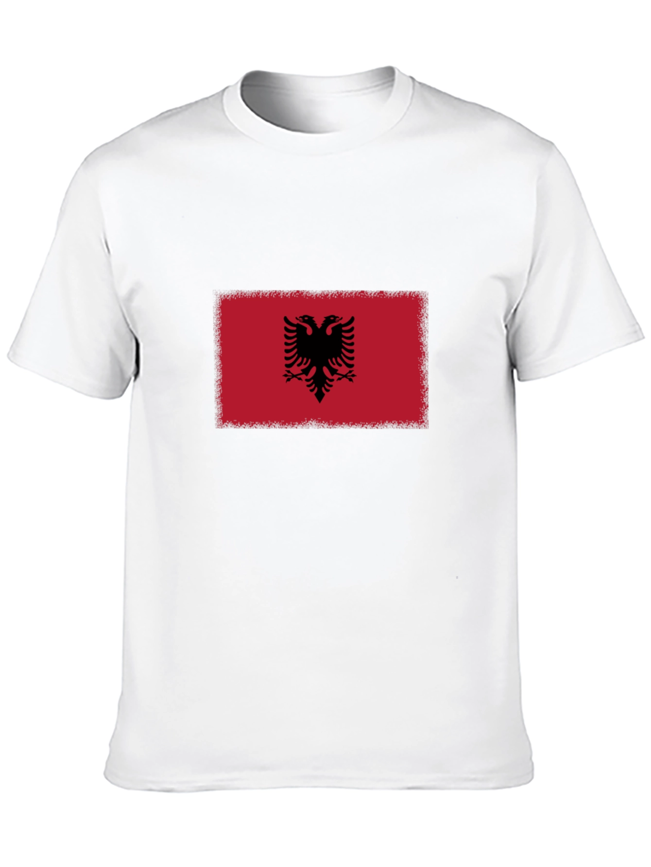 Albania Flag T-Shirt - Black Cotton Tee