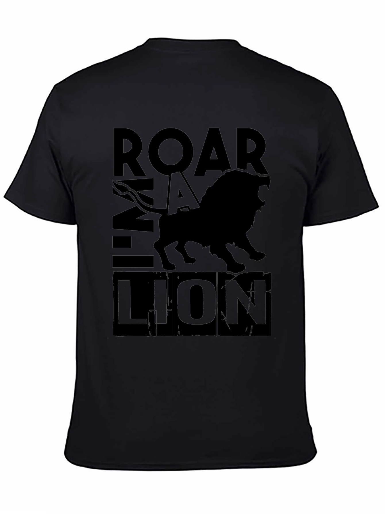 Roar Lion Black Graphic Tee