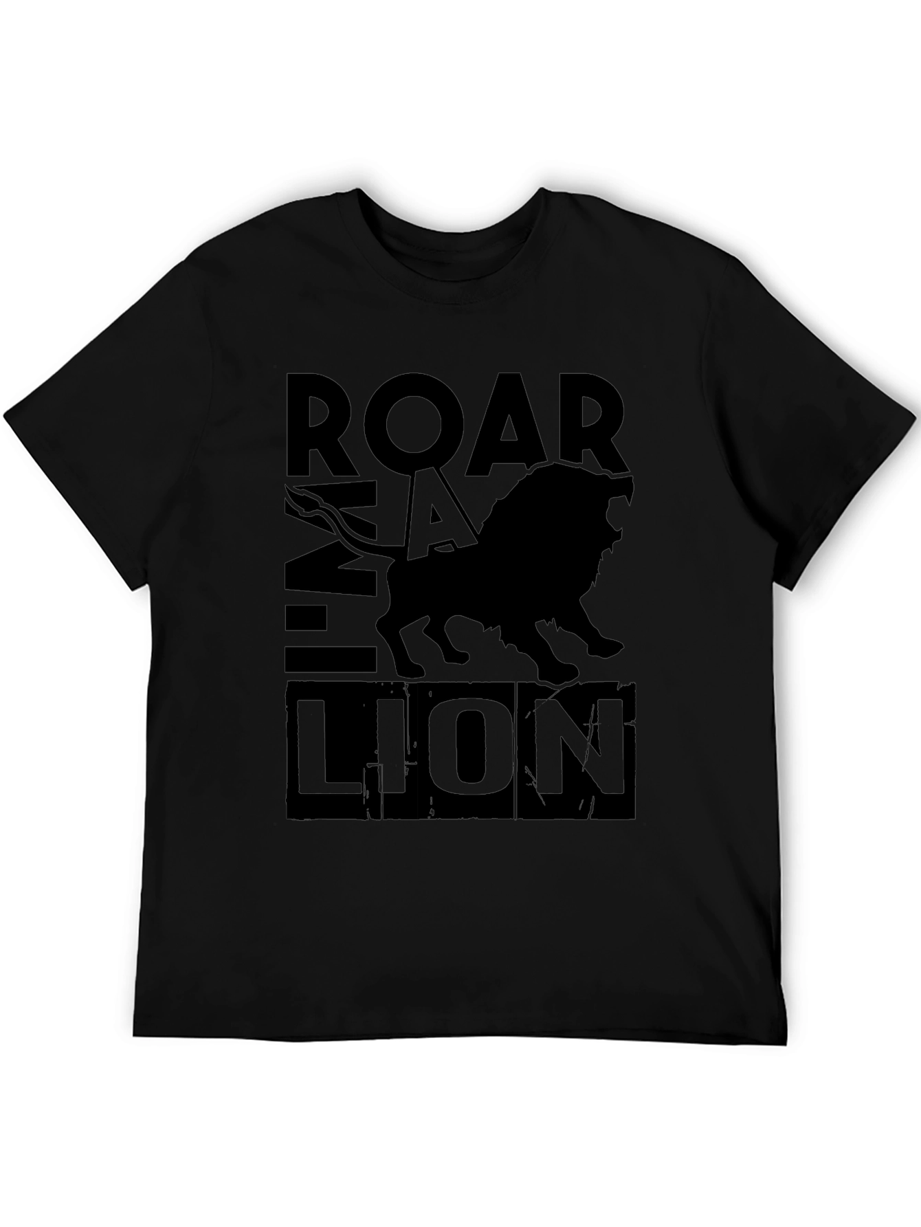 Roar Lion Black Graphic Tee