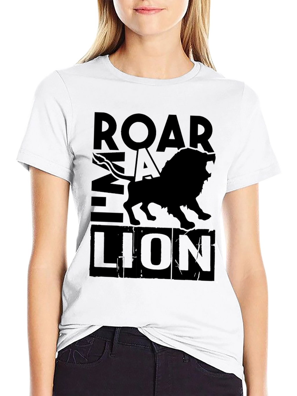 Roar Lion Black Graphic Tee