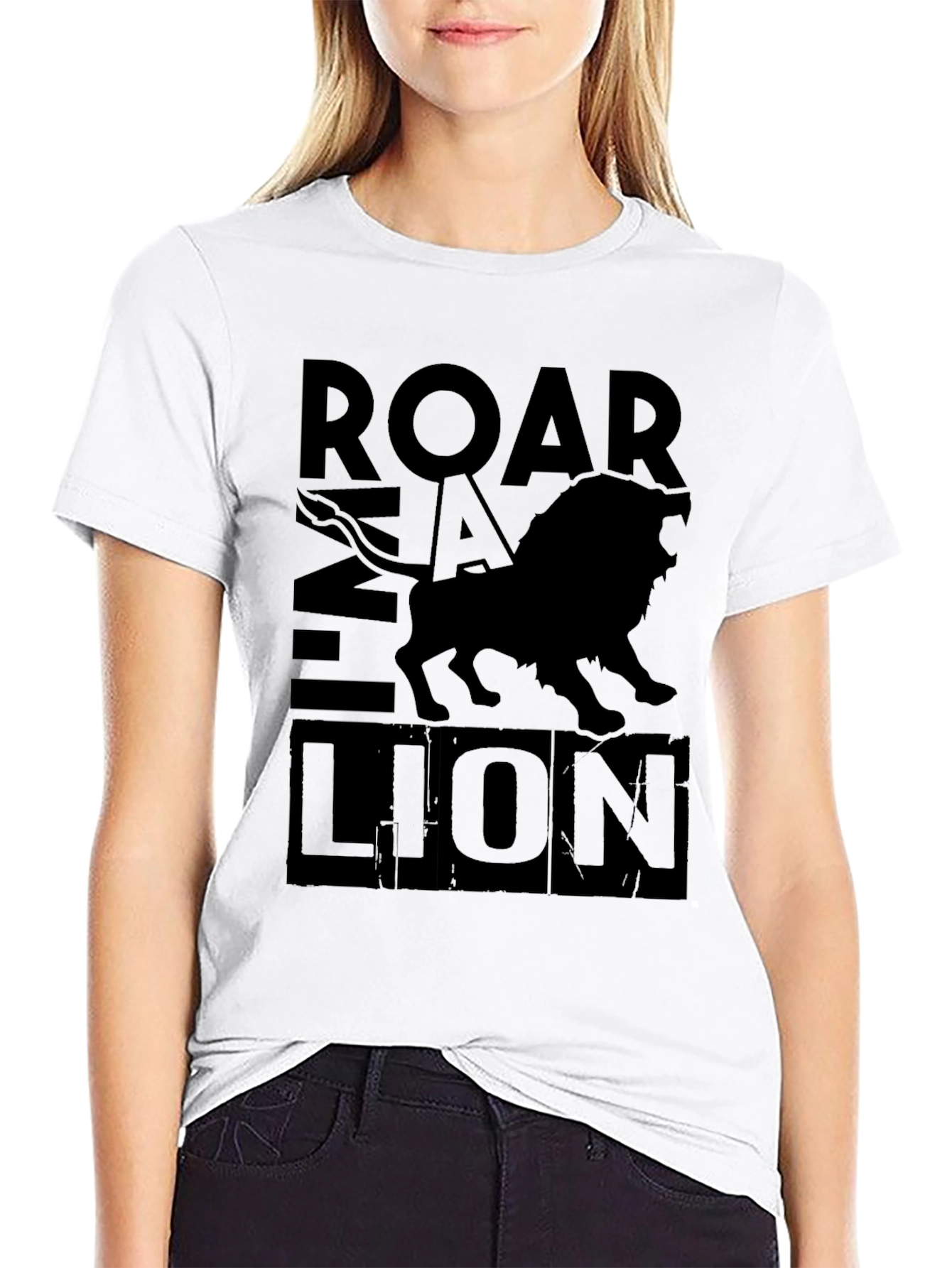 Roar Lion Black Graphic Tee