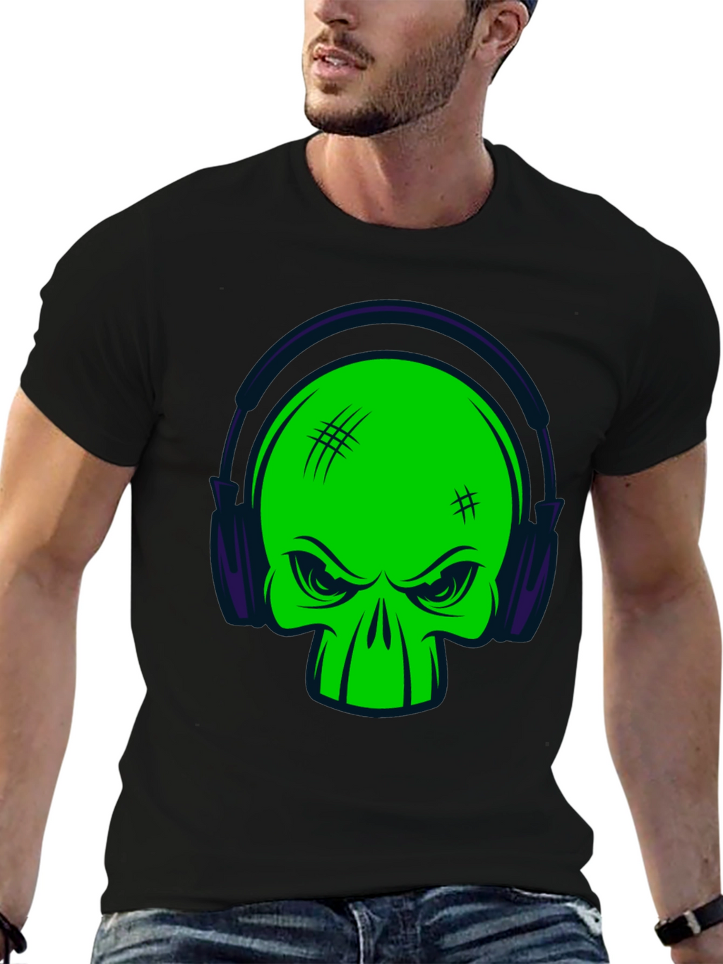 Skull DJ Black T-Shirt
