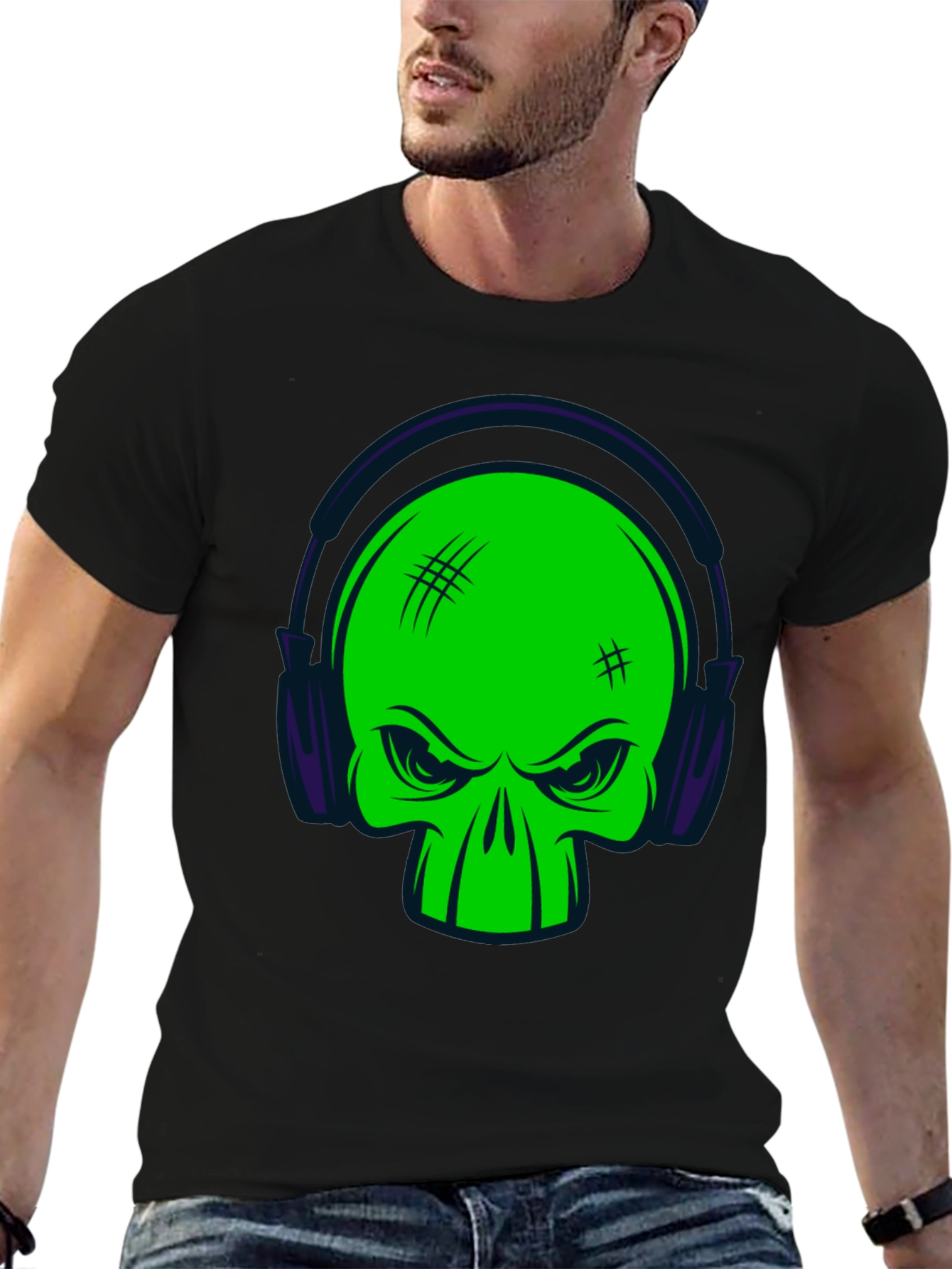 Skull DJ Black T-Shirt