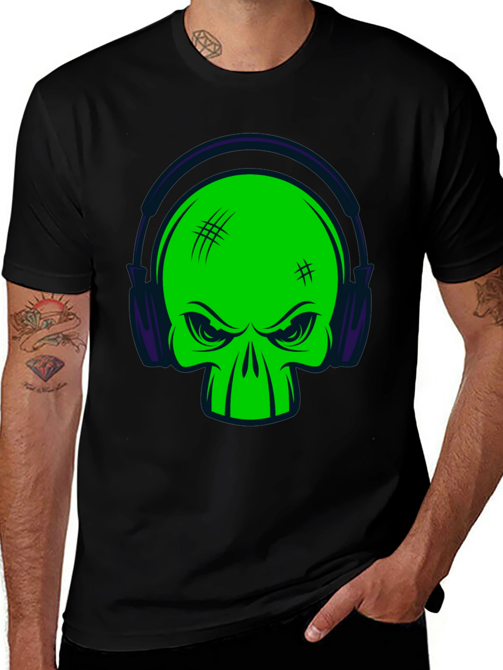 Skull DJ Black T-Shirt