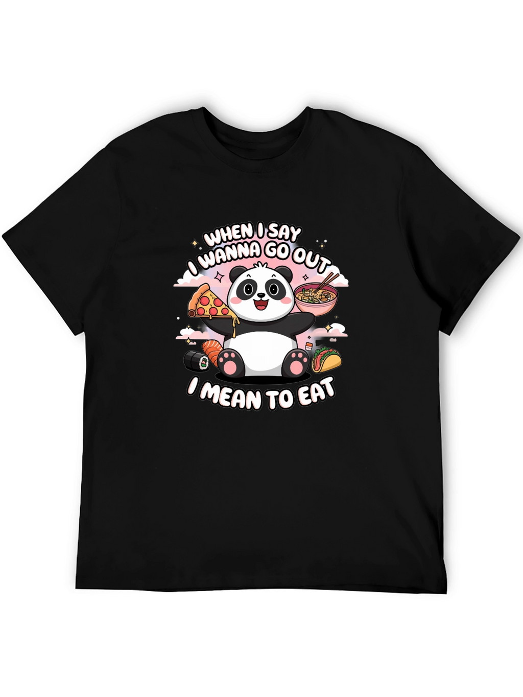 Funny Panda Foodie Graphic Tee