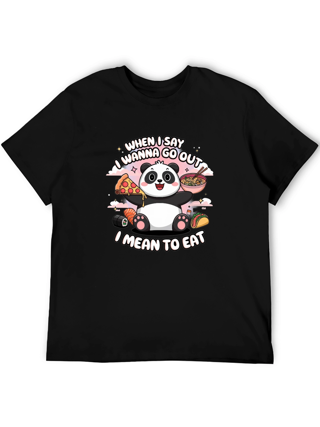 Funny Panda Foodie Graphic Tee
