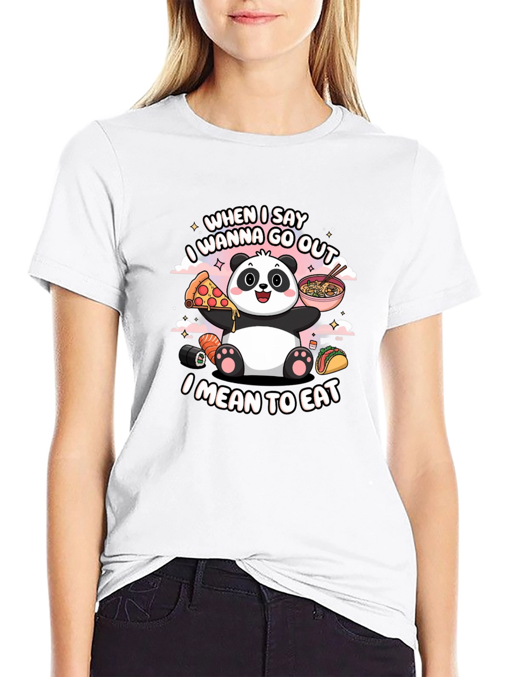 Funny Panda Foodie Graphic Tee