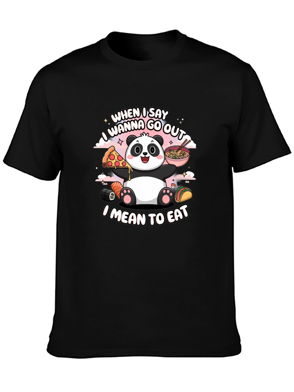 Funny Panda Foodie Graphic Tee
