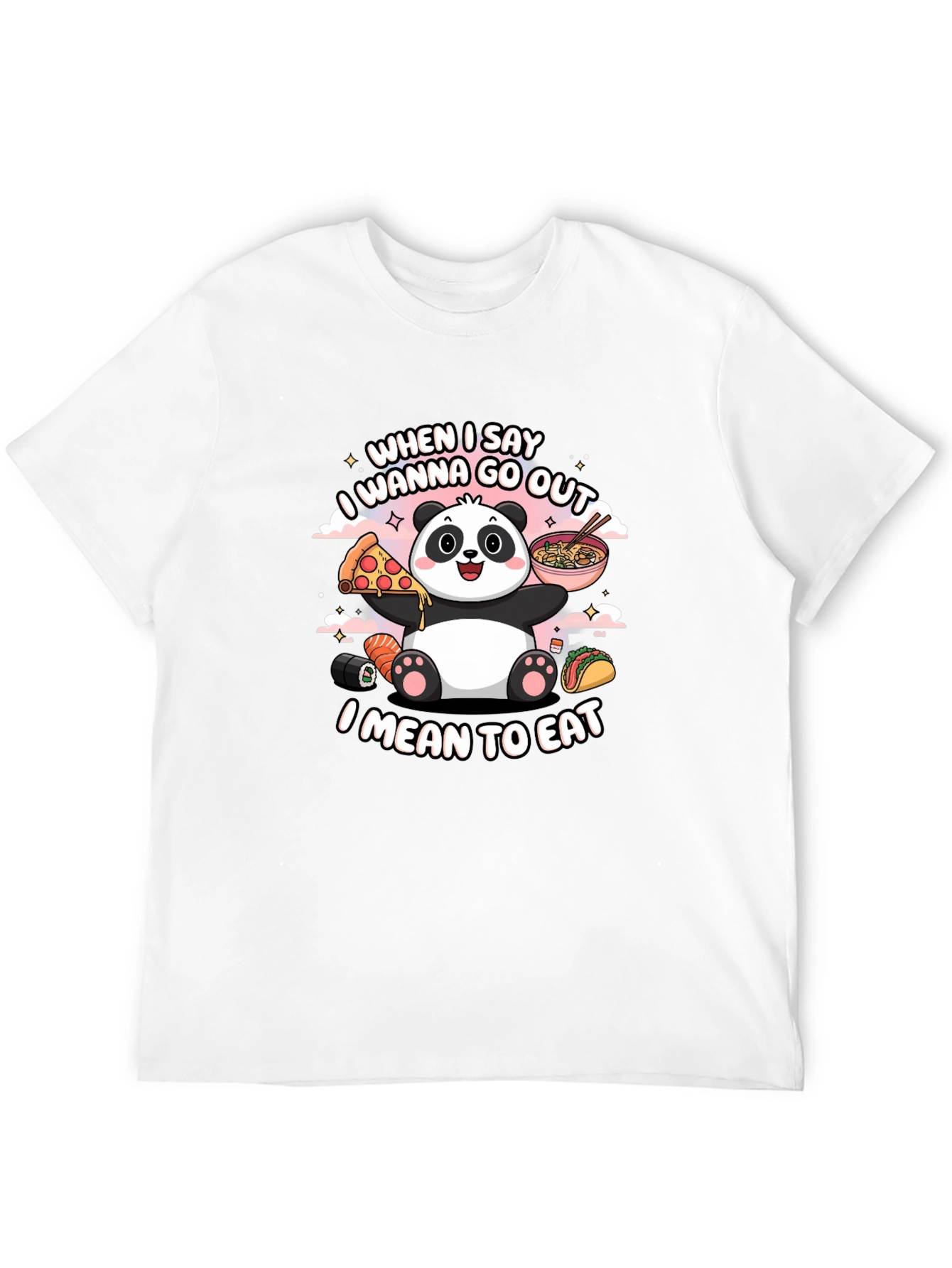 Funny Panda Foodie Graphic Tee