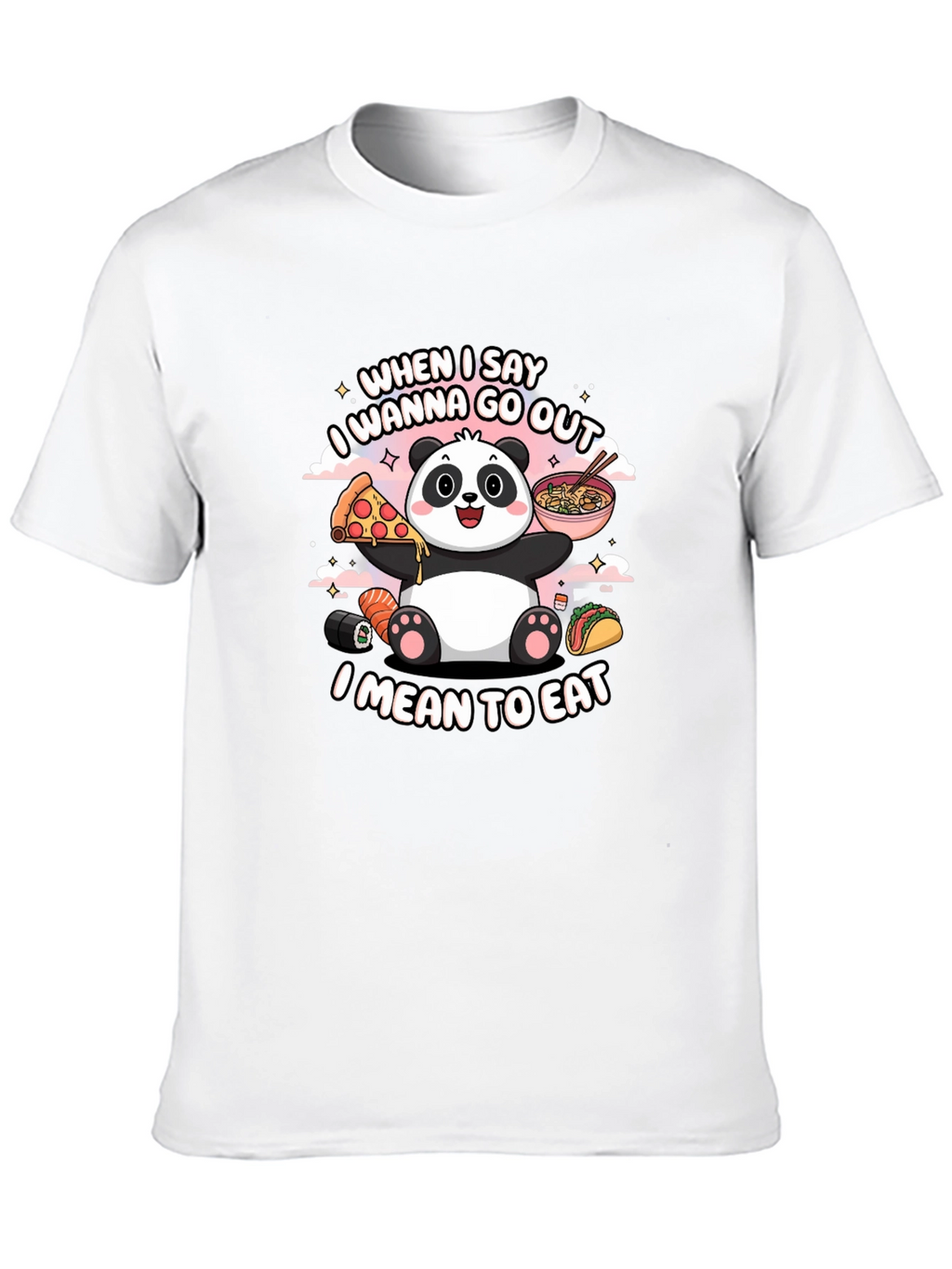 Funny Panda Foodie Graphic Tee