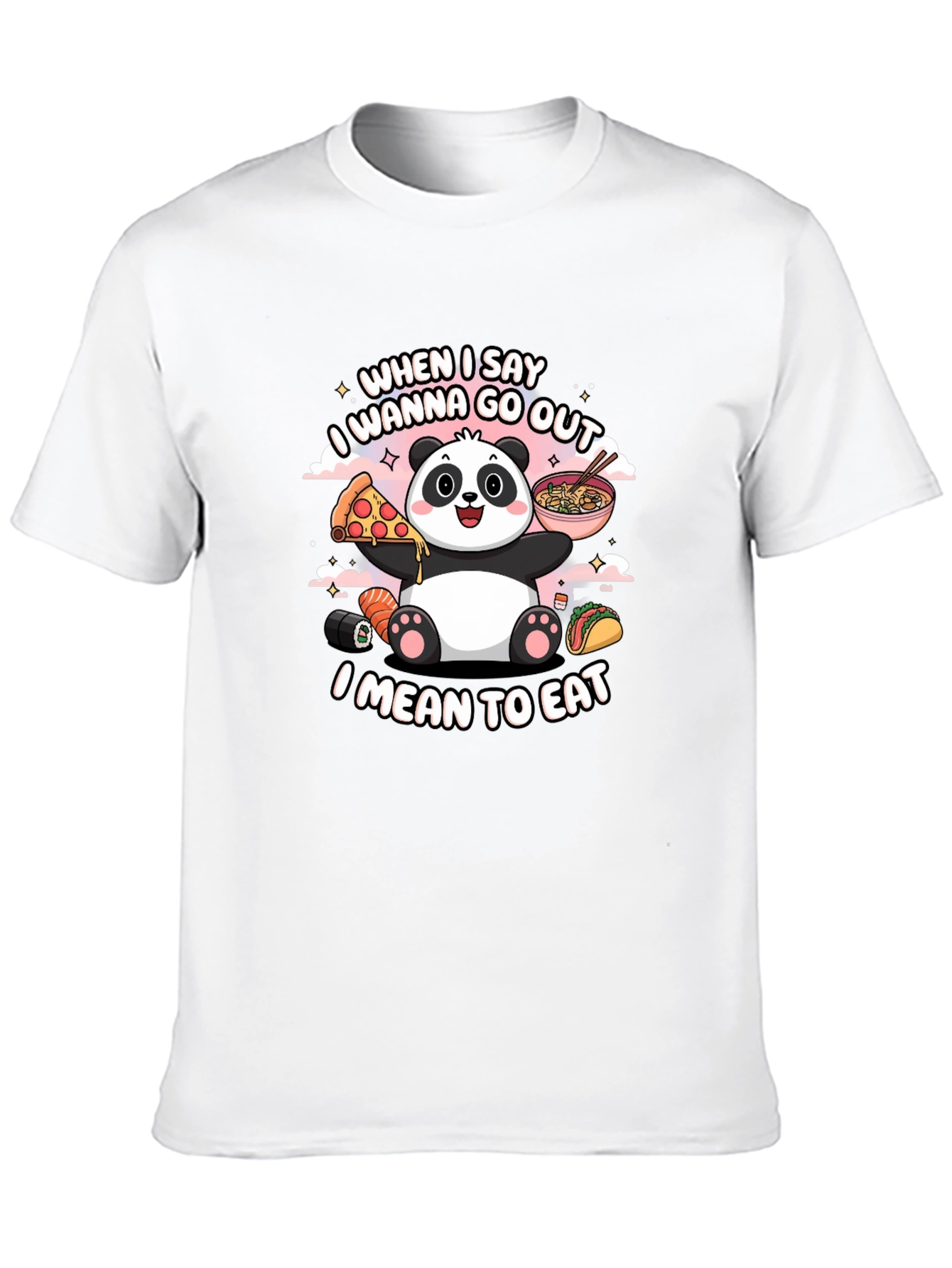 Funny Panda Foodie Graphic Tee