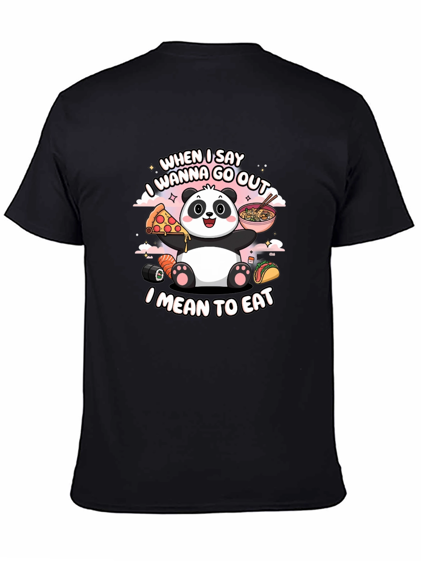 Funny Panda Foodie Graphic Tee
