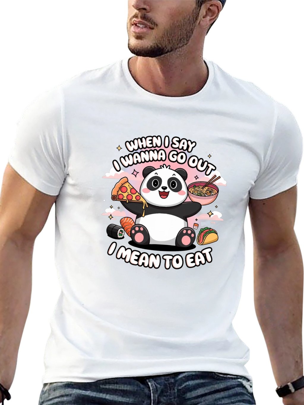Funny Panda Foodie Graphic Tee