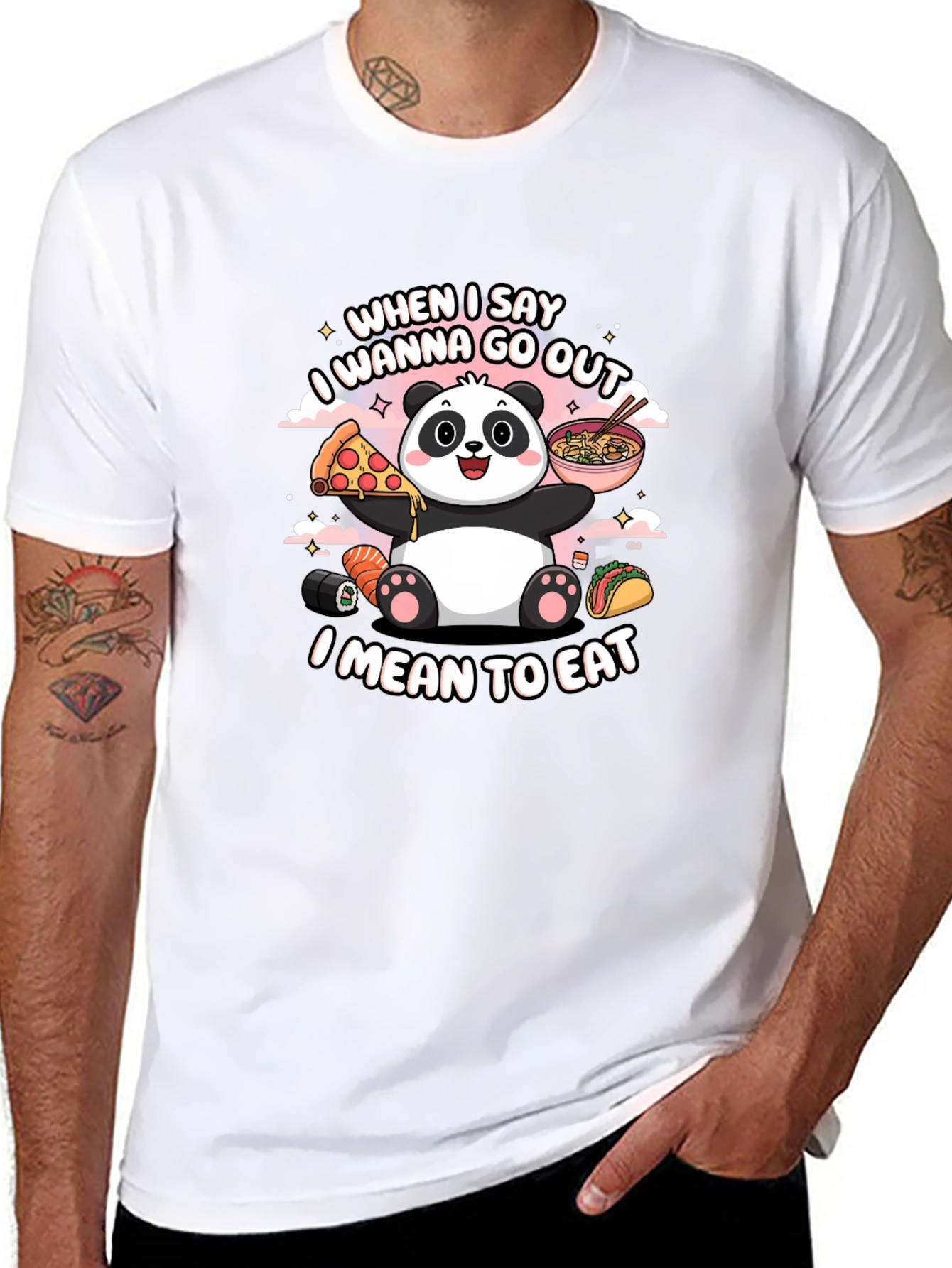 Funny Panda Foodie Graphic Tee