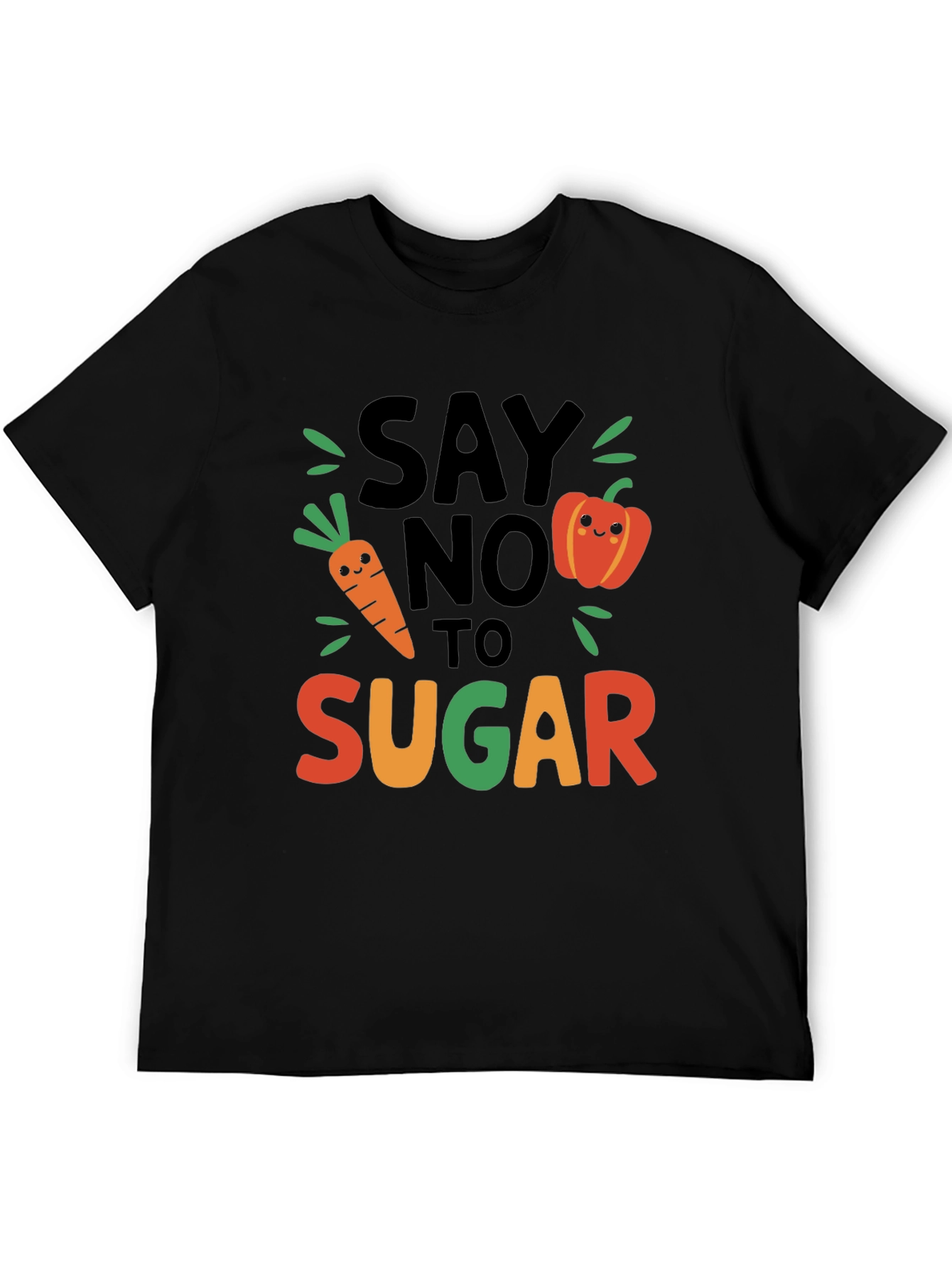 Say No To Sugar Graphic Tee - Healthy Lifestyle T-Shirt