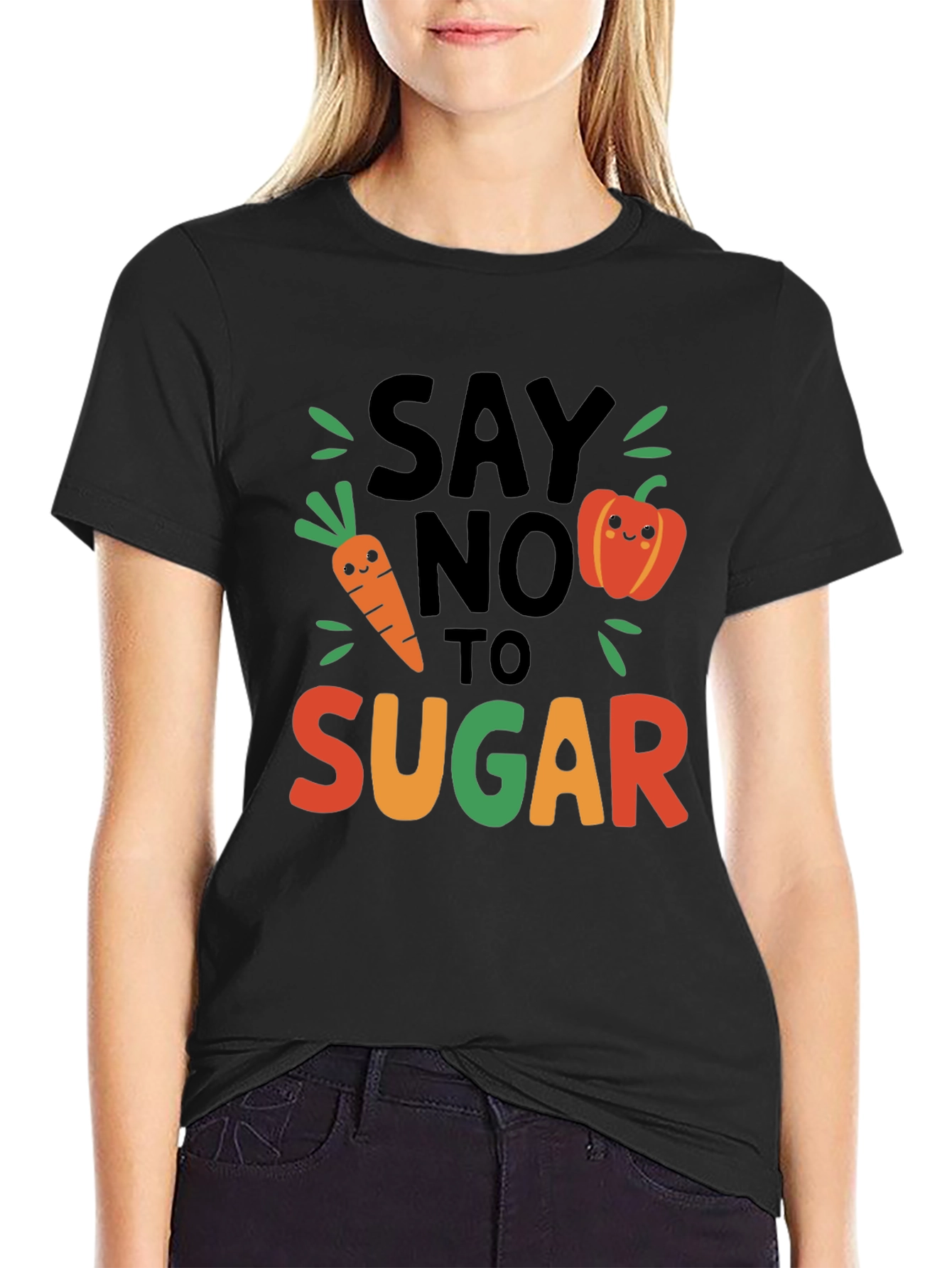 Say No To Sugar Graphic Tee - Healthy Lifestyle T-Shirt