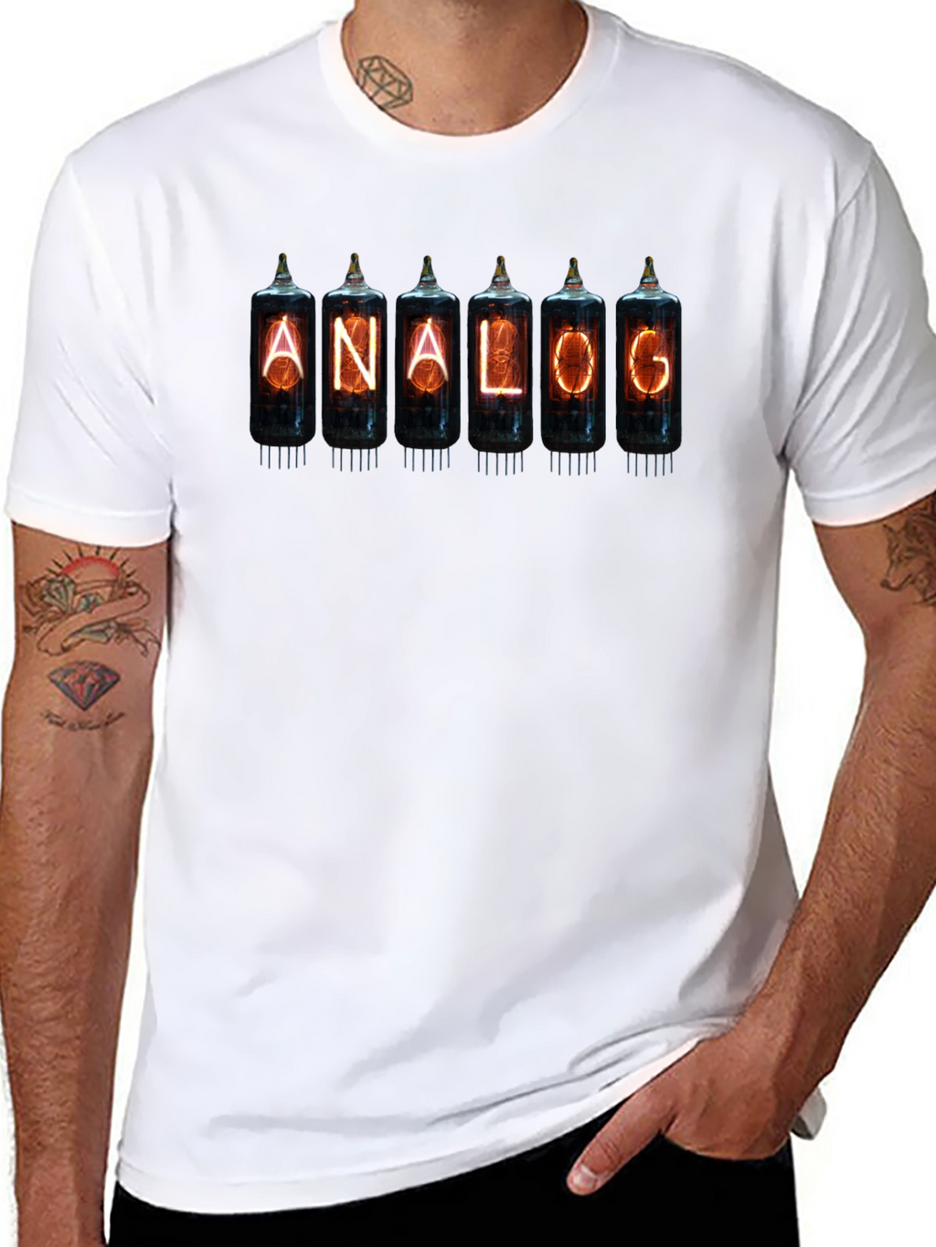 Analog Nixie Tube T-Shirt - Black