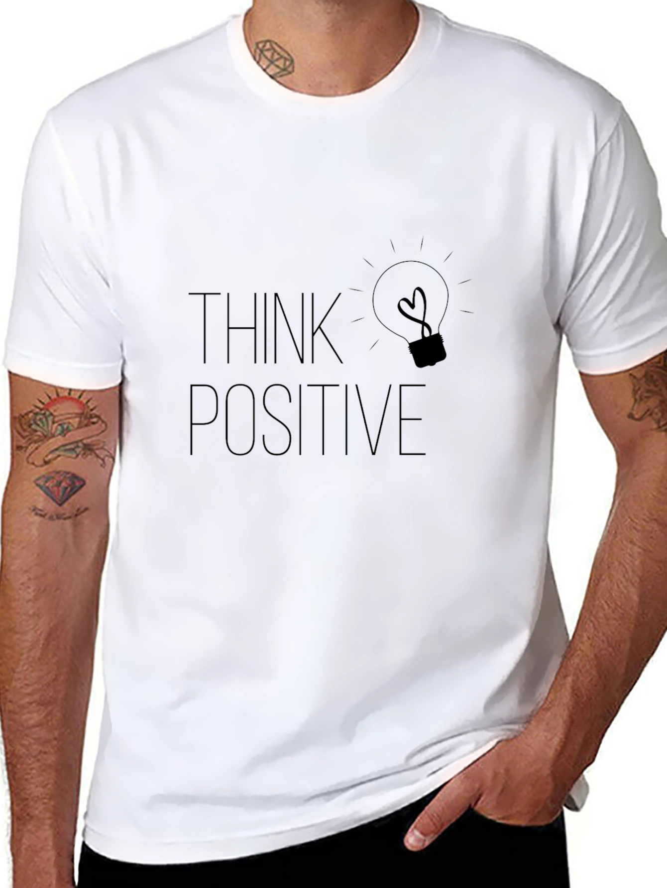 Think Positive Graphic Tee - Black