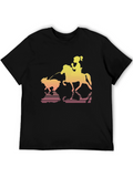 Girl Horse Sheep Graphic T-Shirt