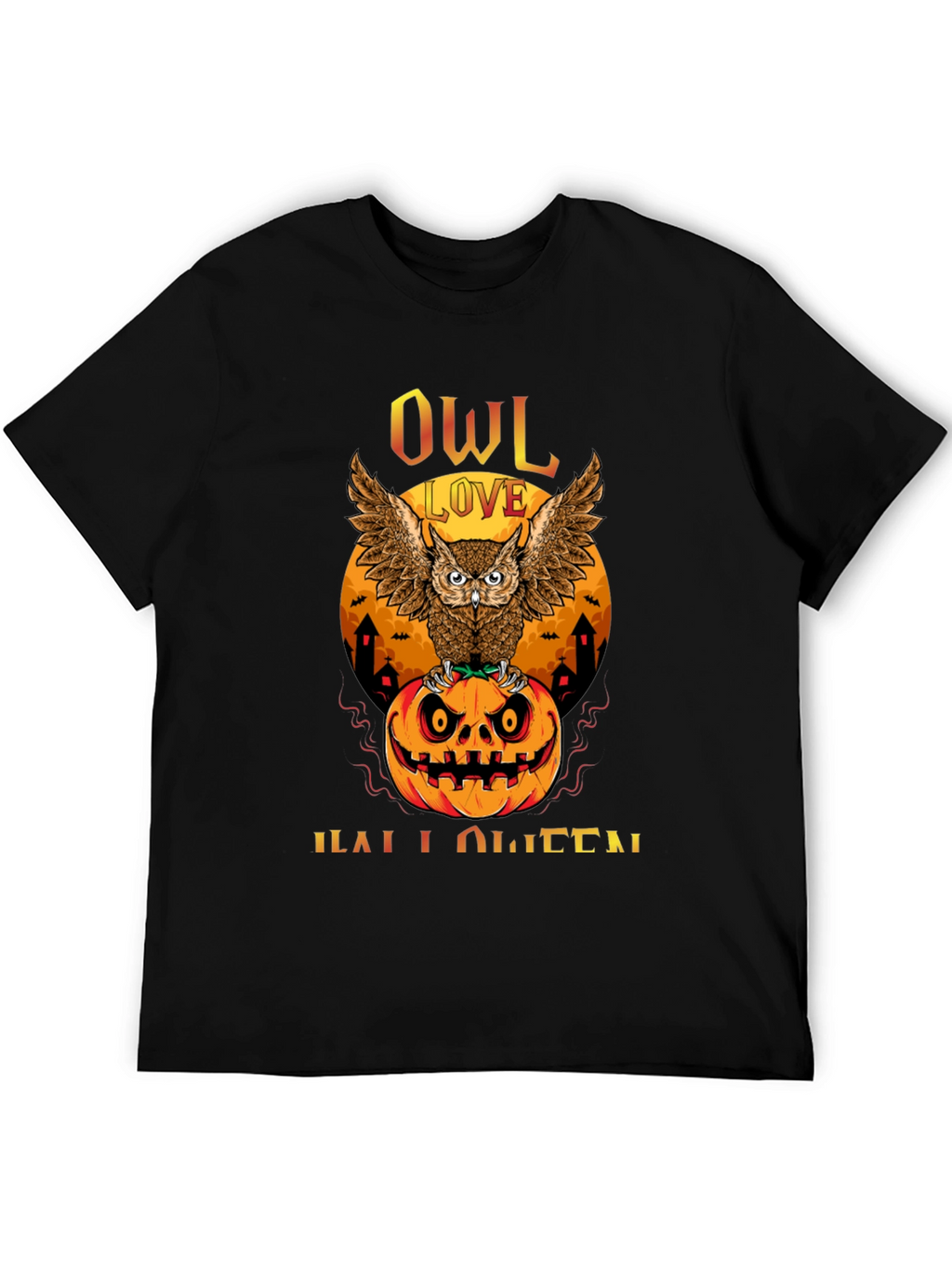Owl Love Halloween T-Shirt - Pumpkin Design