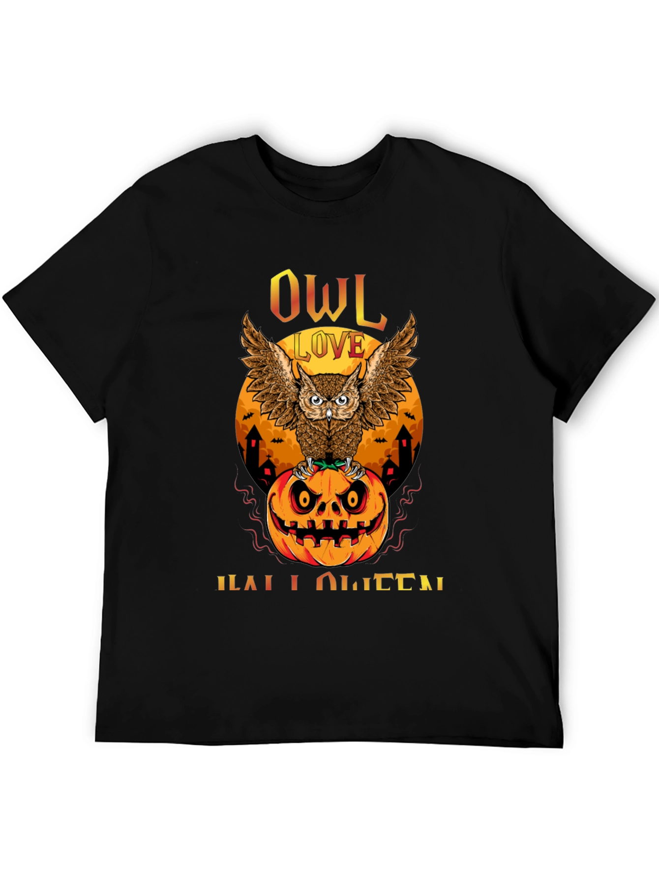 Owl Love Halloween T-Shirt - Pumpkin Design