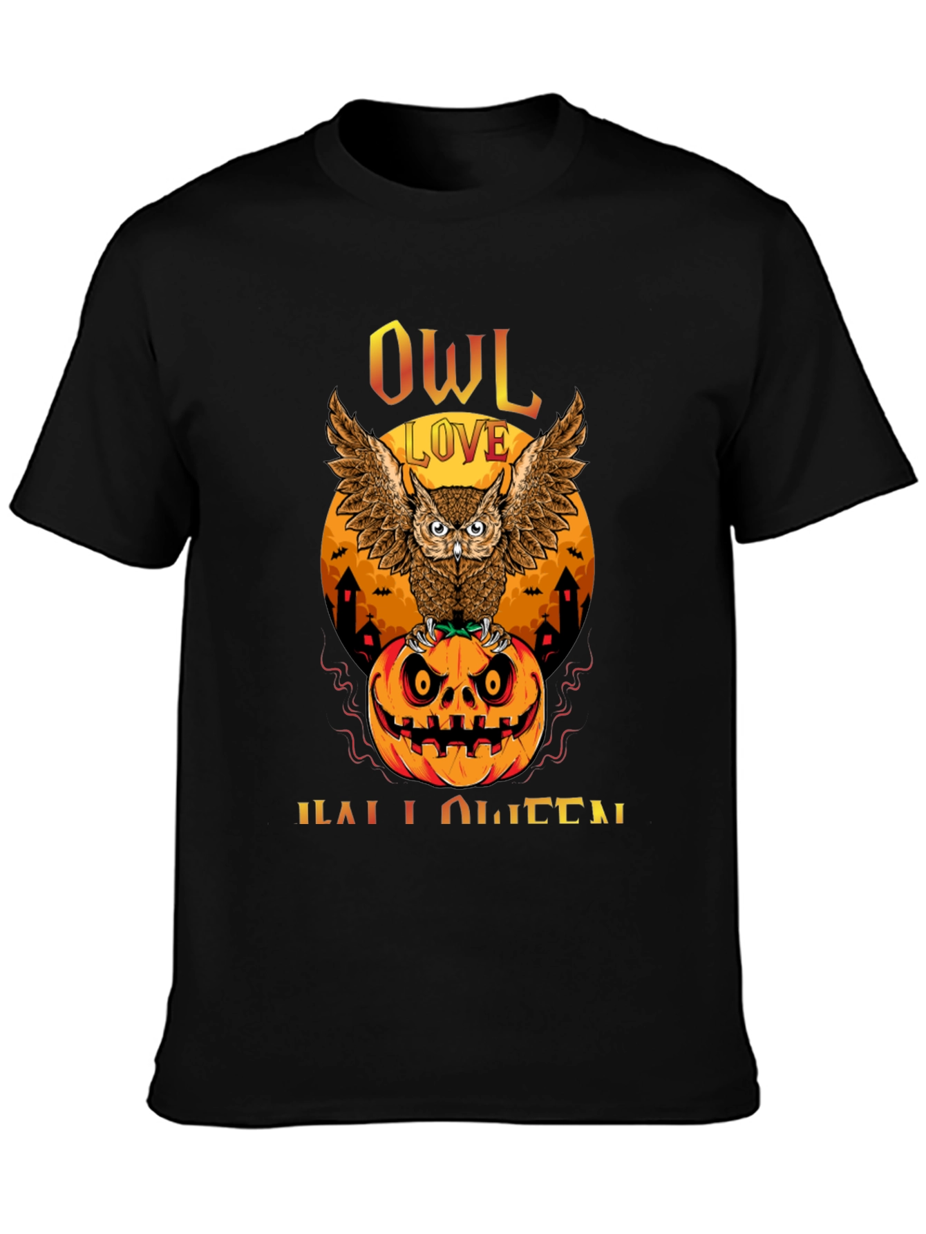 Owl Love Halloween T-Shirt - Pumpkin Design