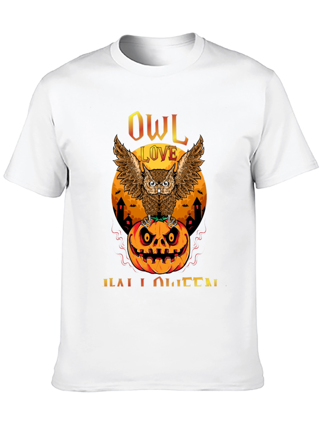 Owl Love Halloween T-Shirt - Pumpkin Design