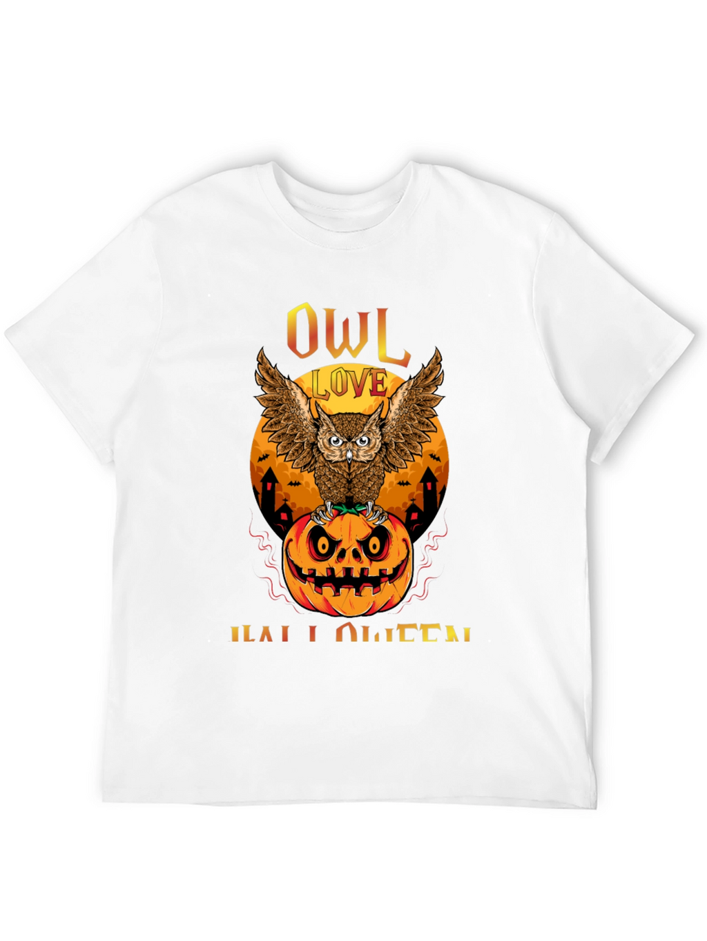 Owl Love Halloween T-Shirt - Pumpkin Design