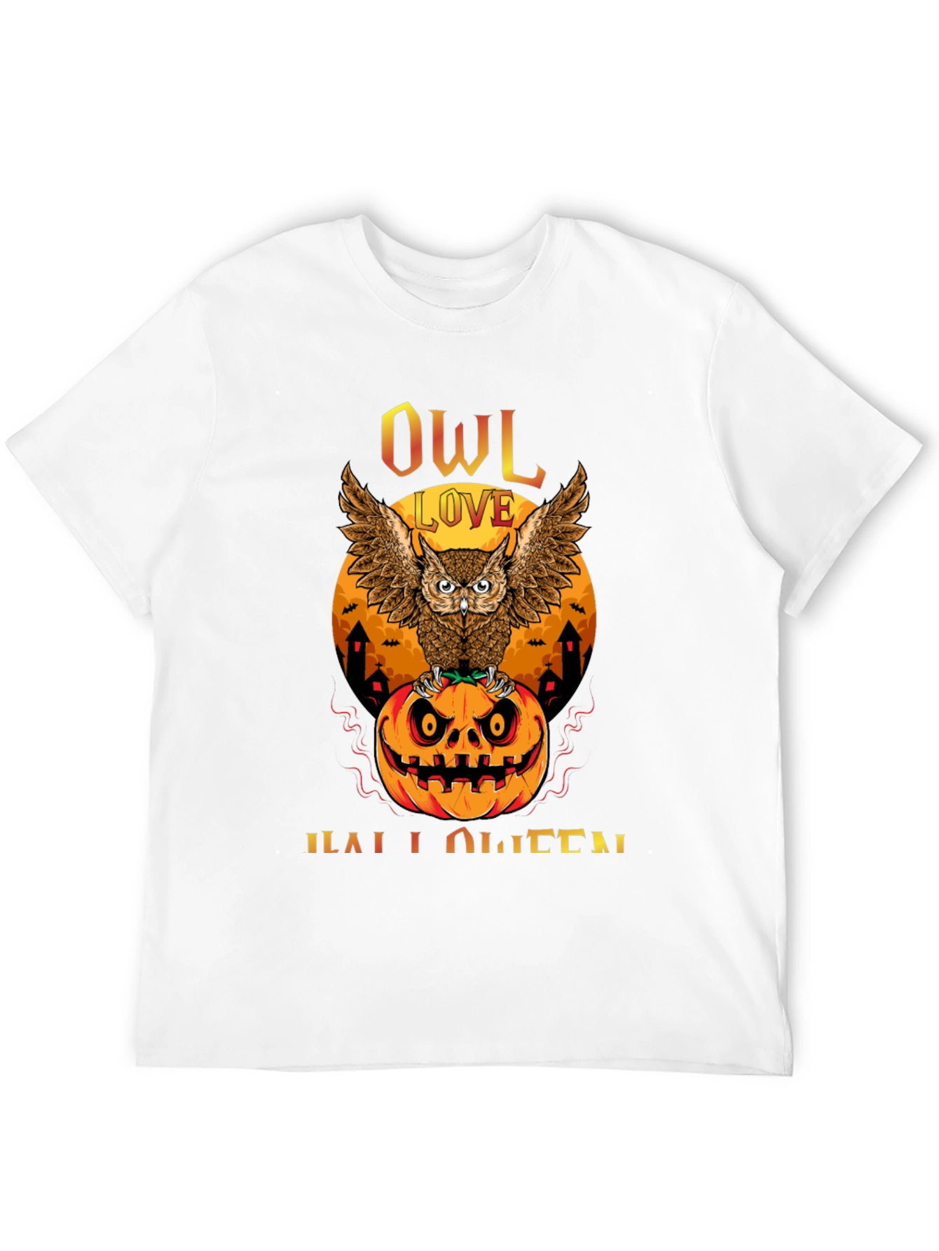 Owl Love Halloween T-Shirt - Pumpkin Design