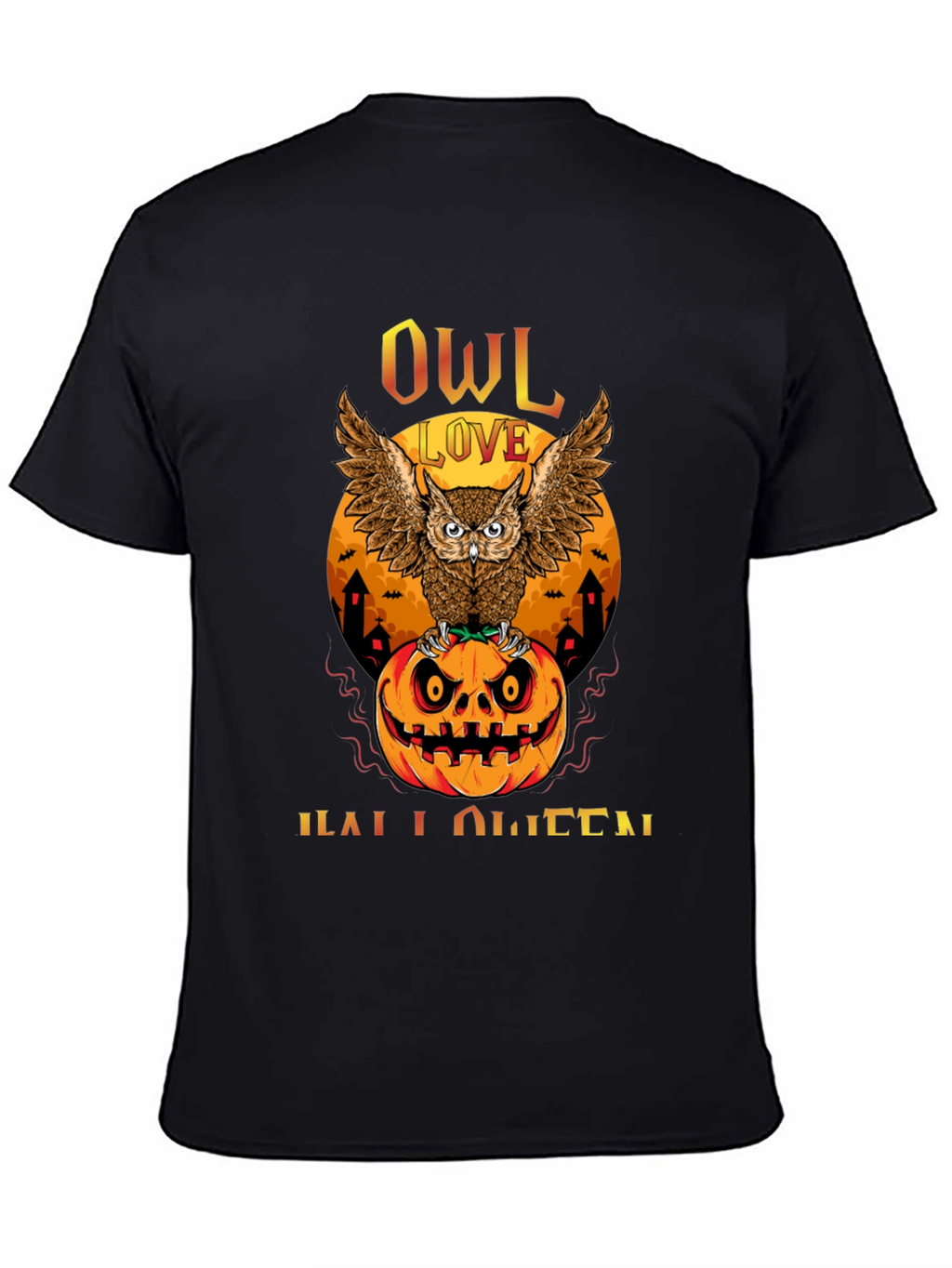 Owl Love Halloween T-Shirt - Pumpkin Design