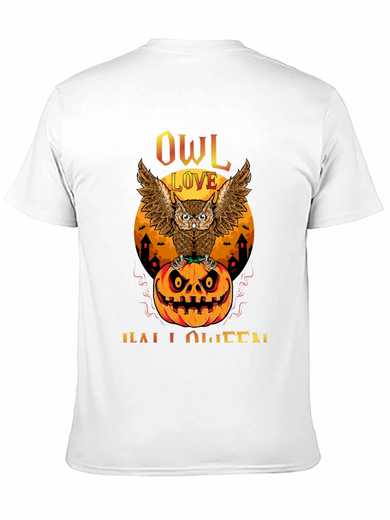 Owl Love Halloween T-Shirt - Pumpkin Design