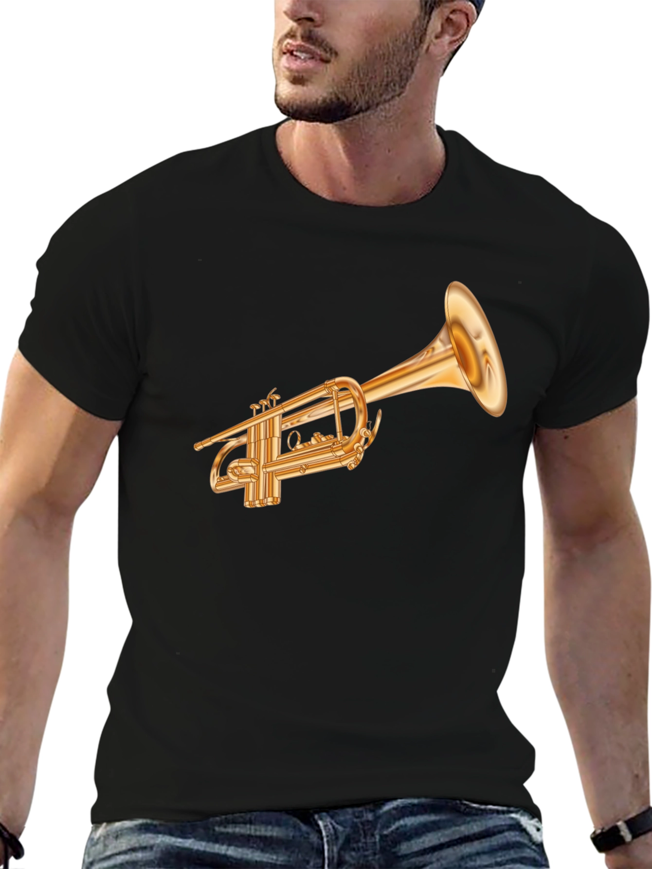 Trumpet Graphic Tee - Musical Instrument Shirt