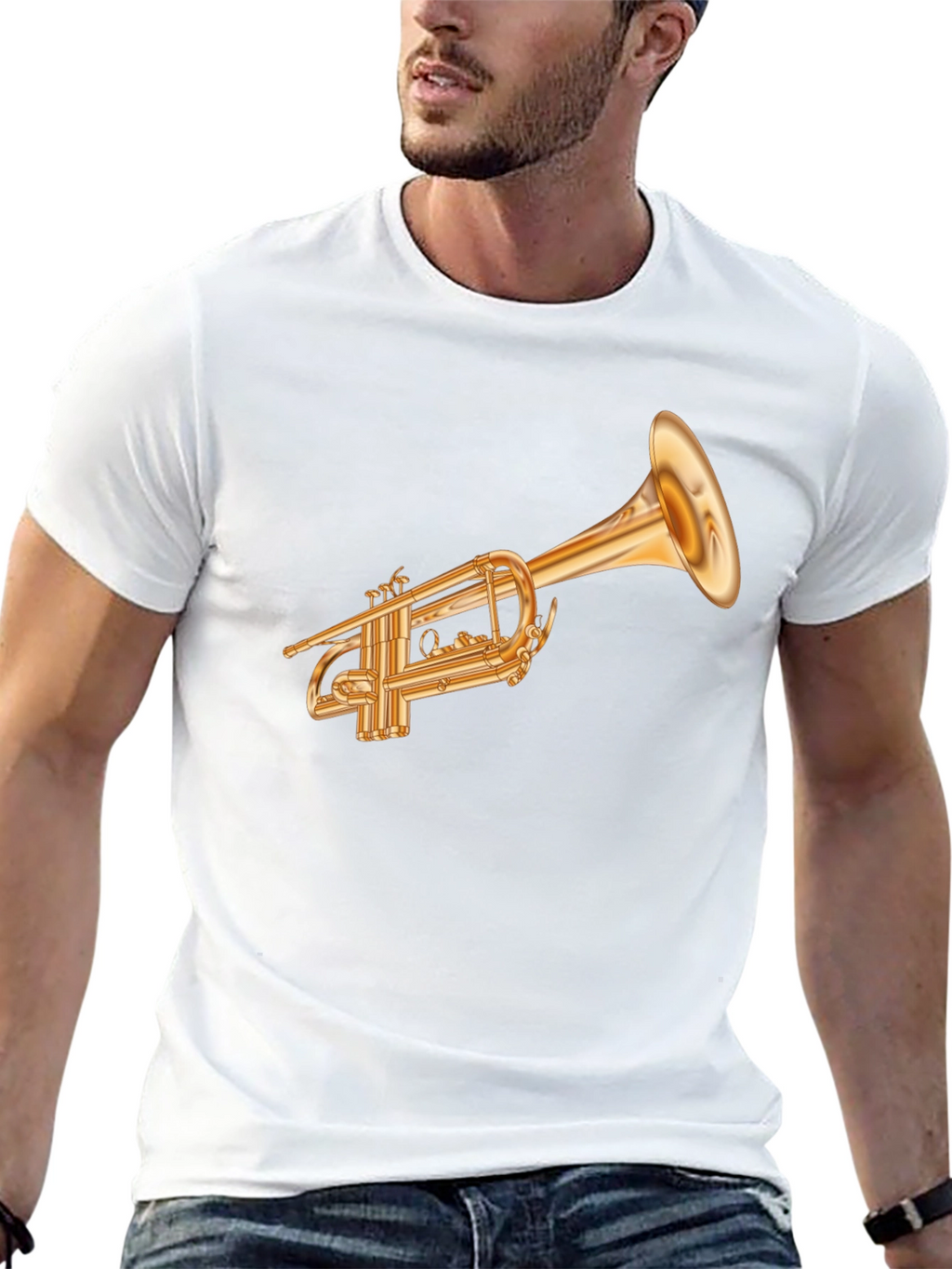 Trumpet Graphic Tee - Musical Instrument Shirt