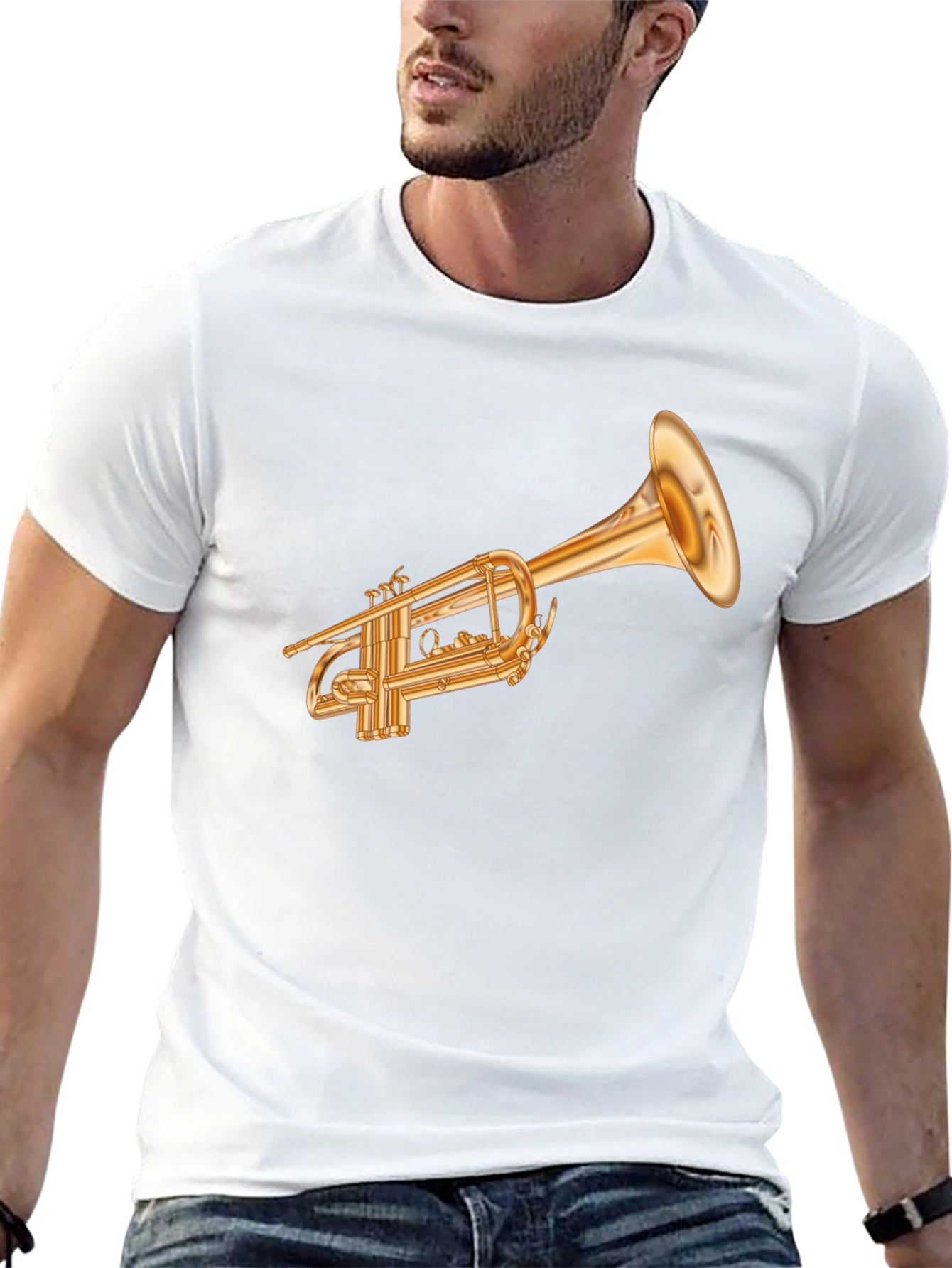 Trumpet Graphic Tee - Musical Instrument Shirt