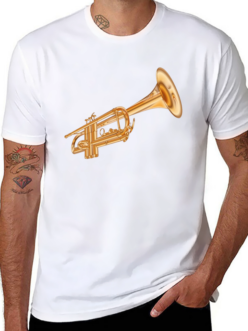 Trumpet Graphic Tee - Musical Instrument Shirt