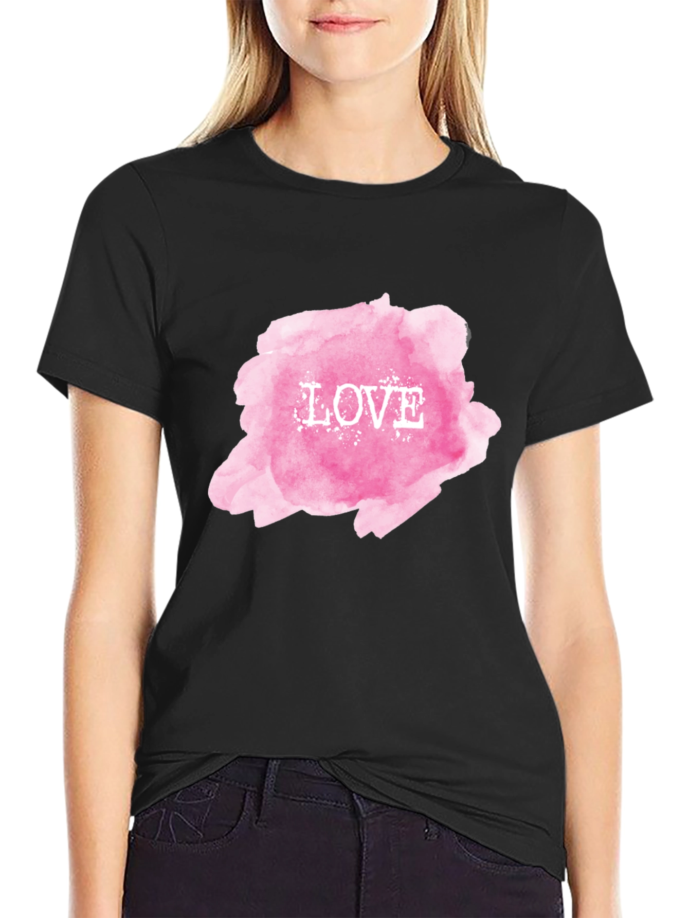 Love Watercolor Graphic T-Shirt - Stylish Casual Wear