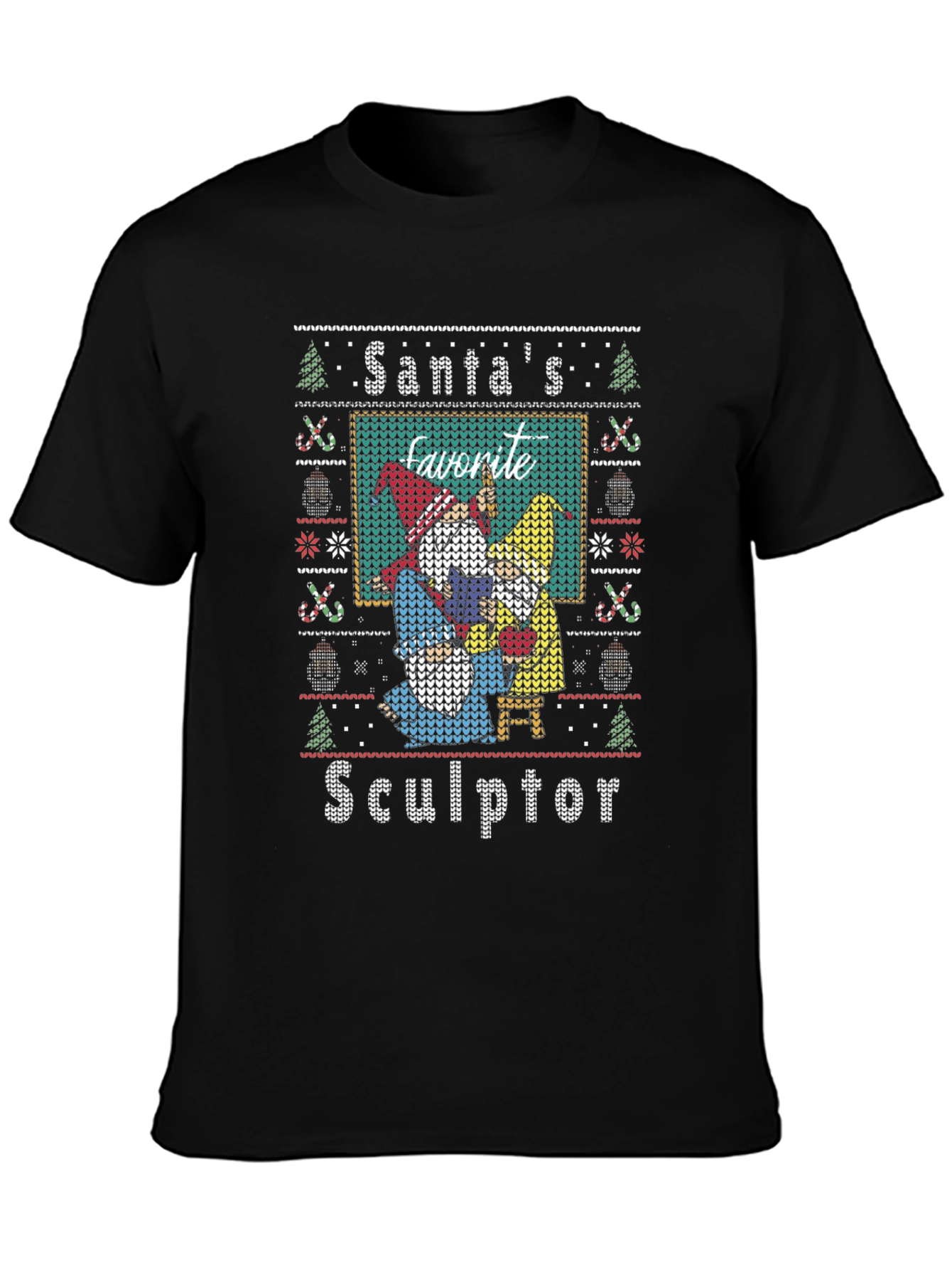 Santas Favorite Sculptor Ugly Christmas Sweater T-Shirt